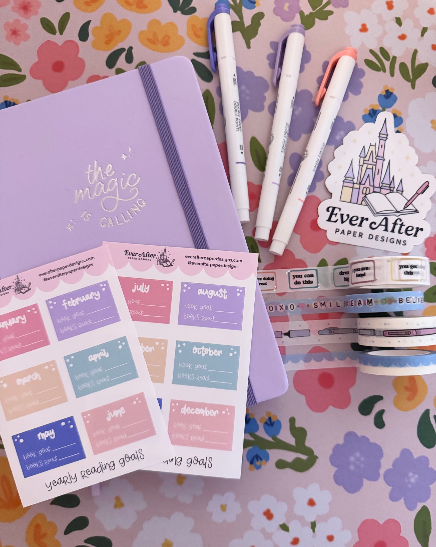 Yearly Reading Goals Sticker Sheets