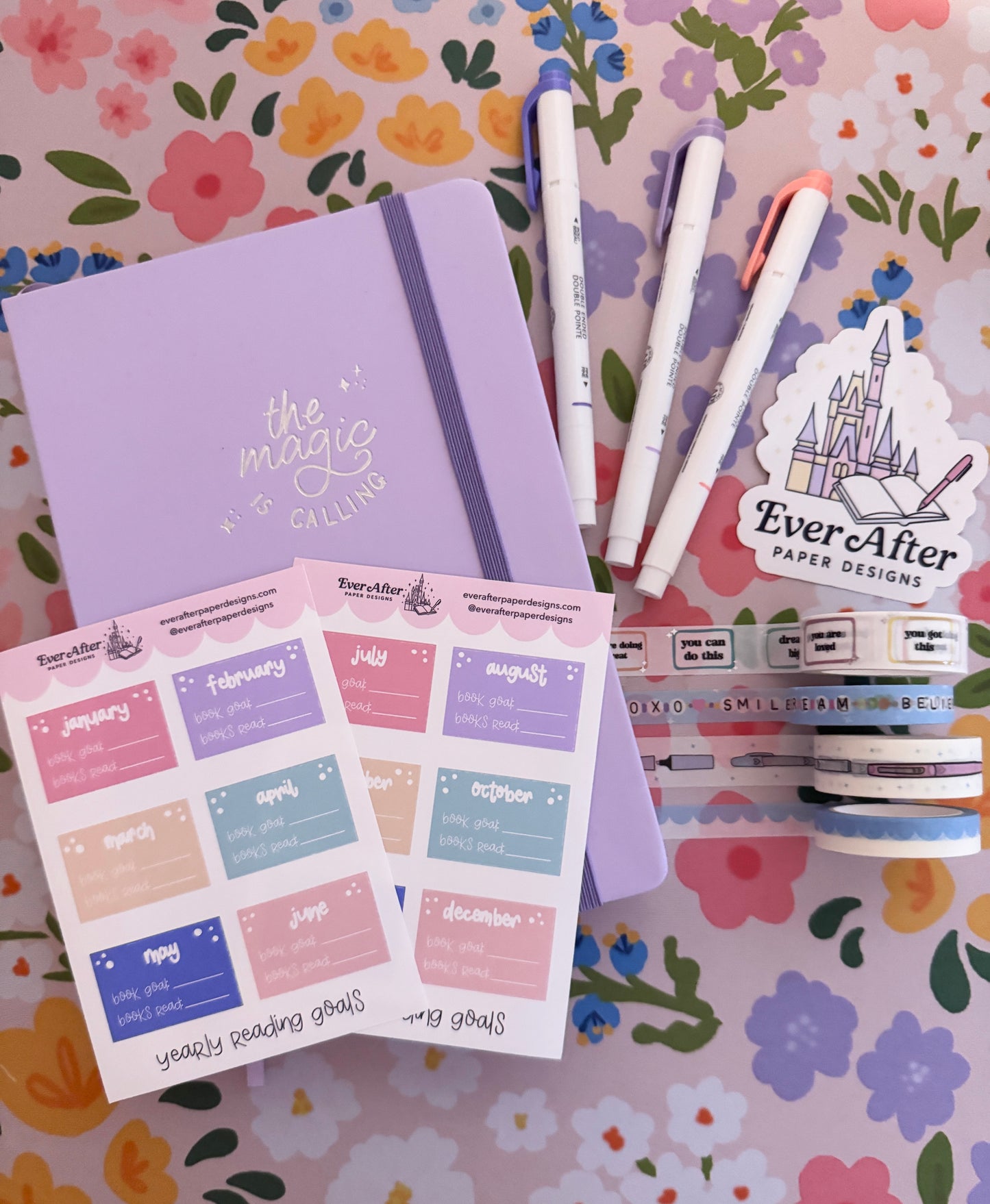 Yearly Reading Goals Sticker Sheets