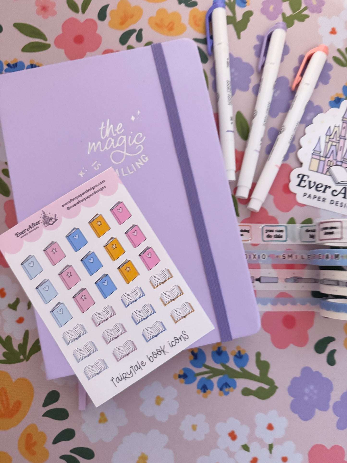 Fairytale Book Icons Sticker Sheet