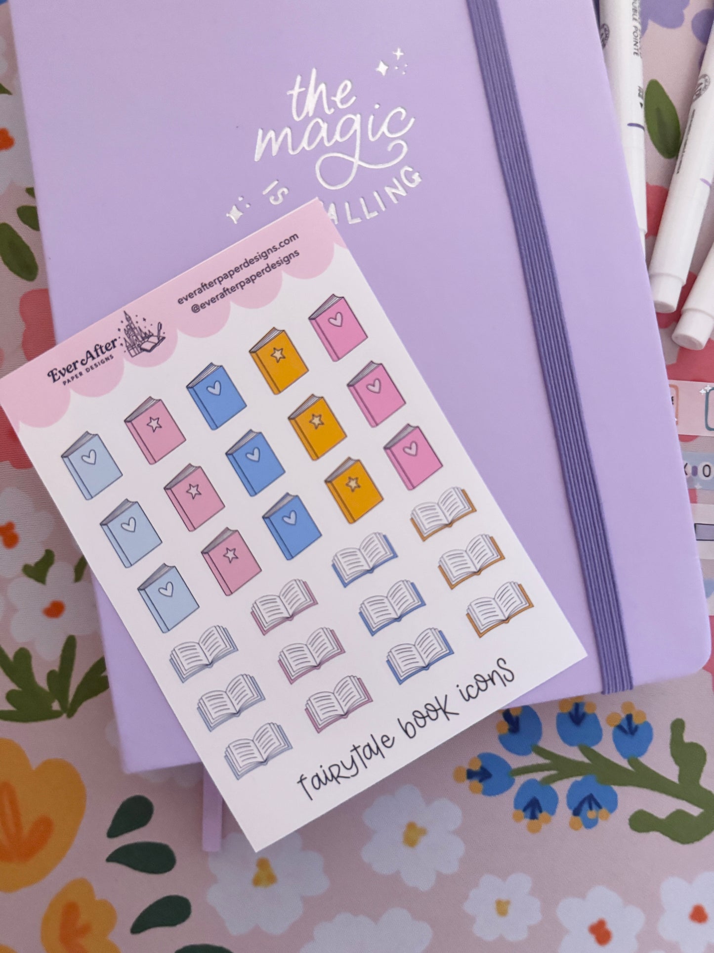 Fairytale Book Icons Sticker Sheet