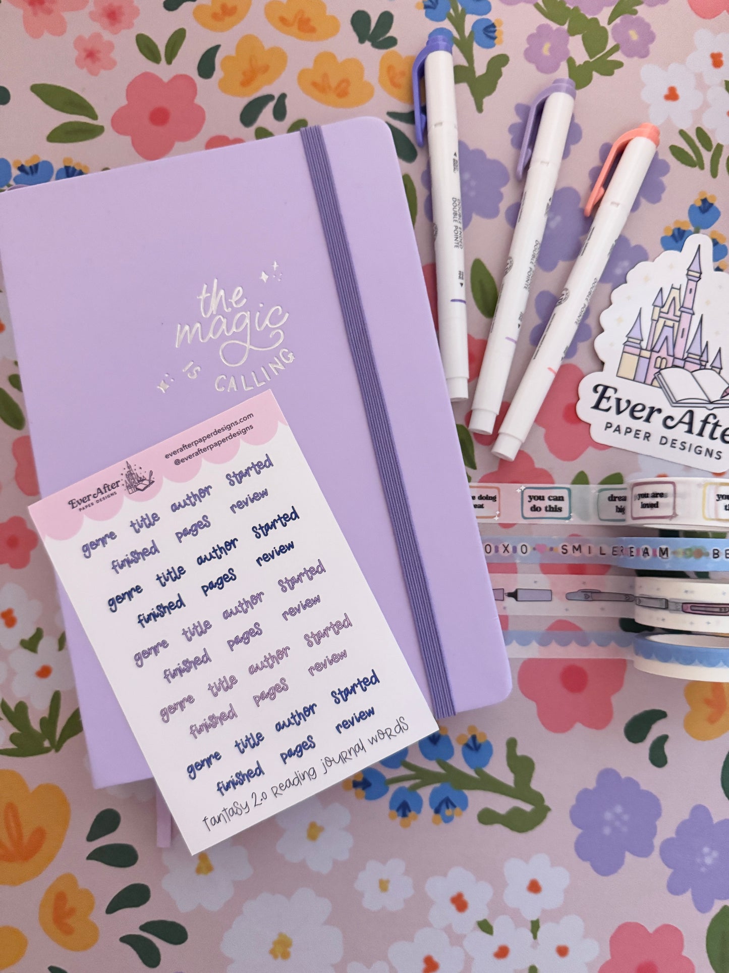 Fantasy 2.0 Reading Journal Words Sticker Sheet