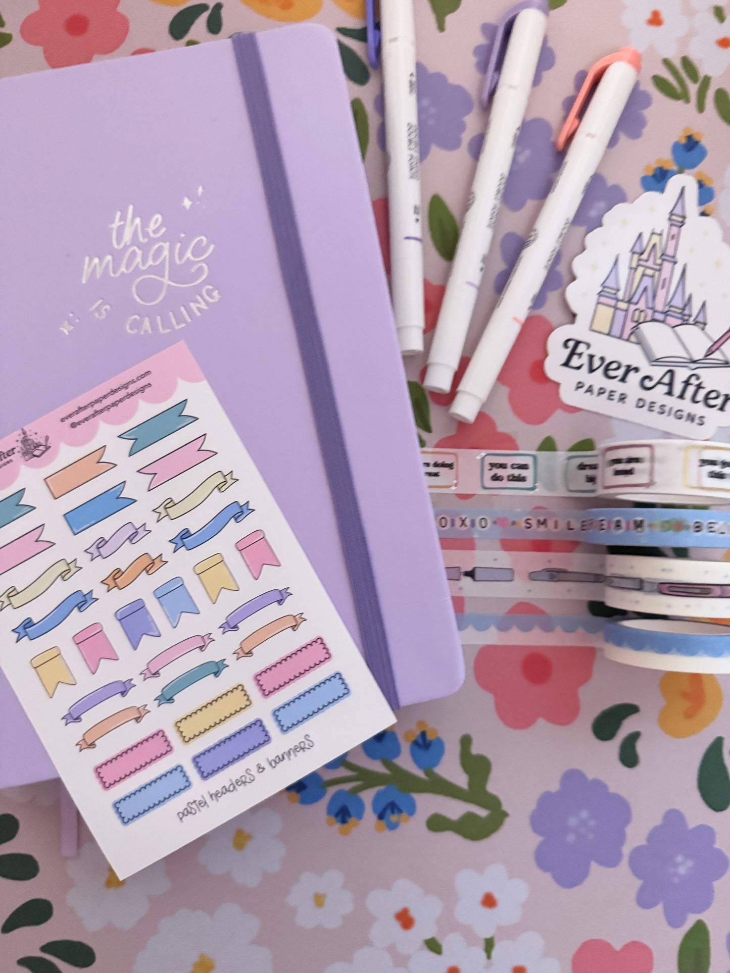 Pastel Headers and Borders Sticker Sheet