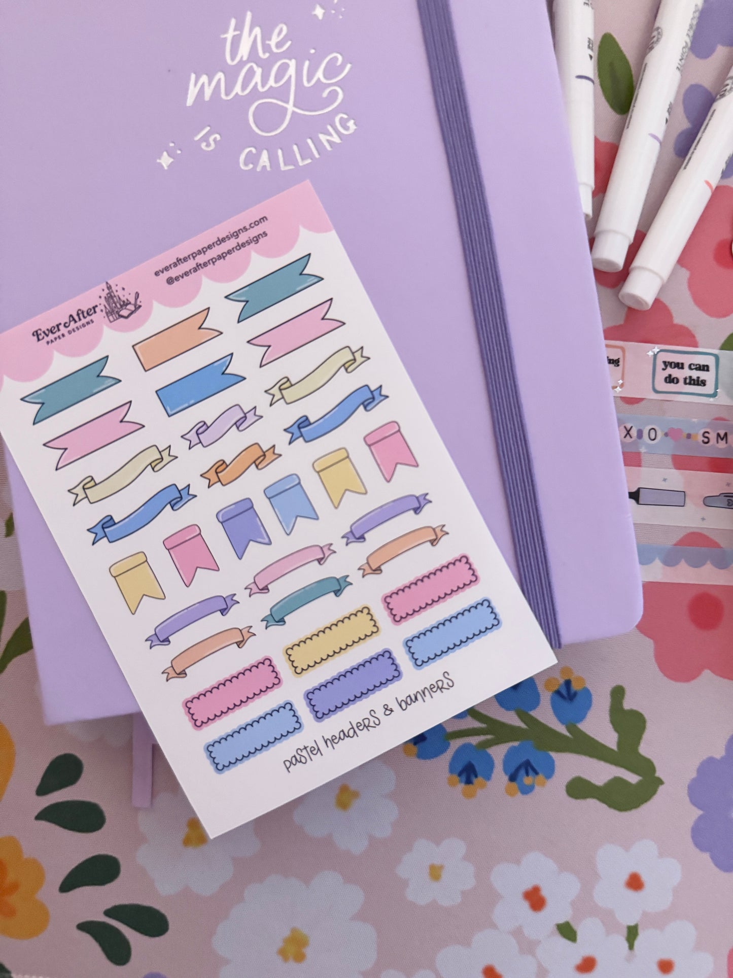 Pastel Headers and Borders Sticker Sheet