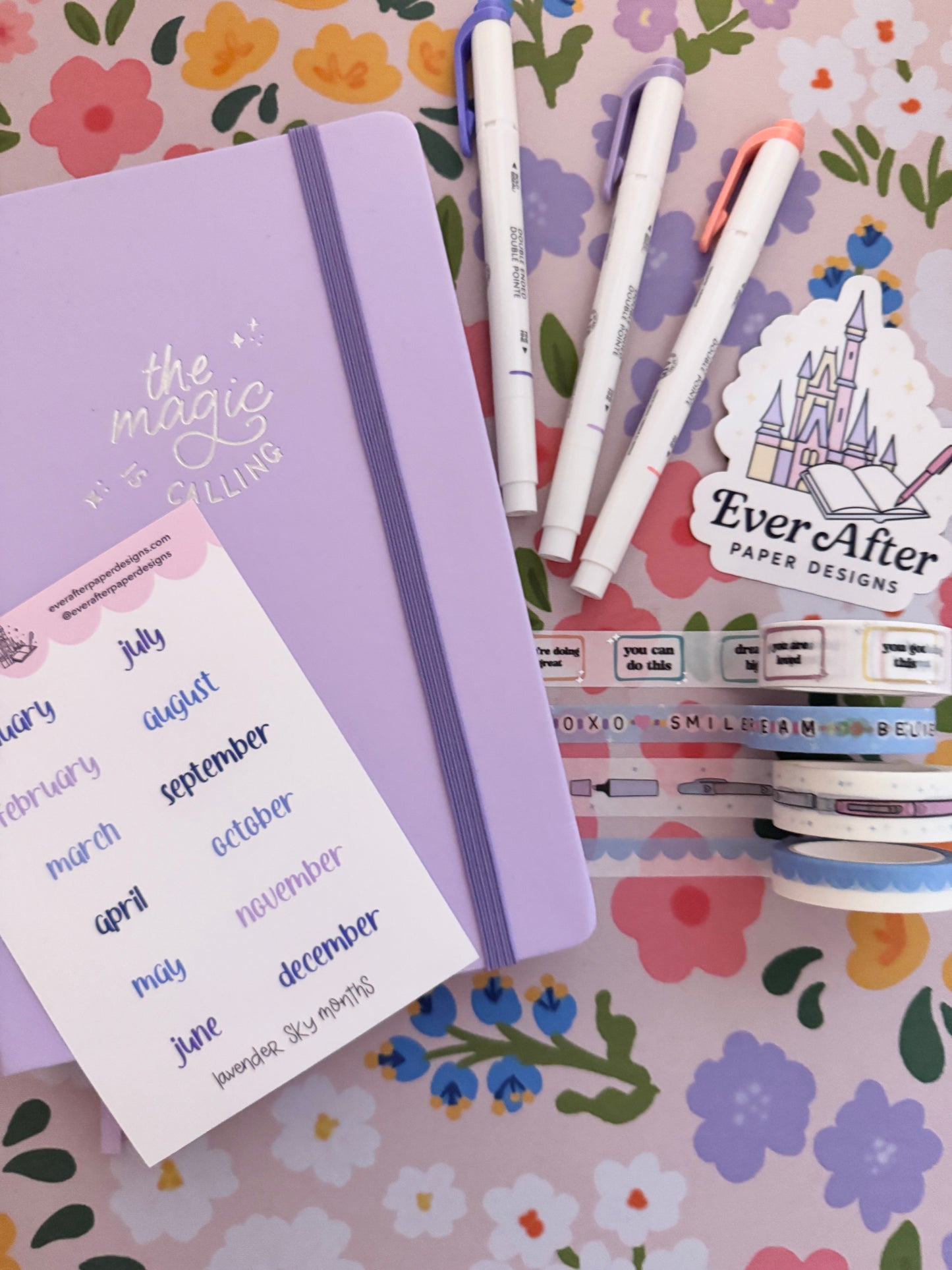 Lavender Sky Months Sticker Sheet