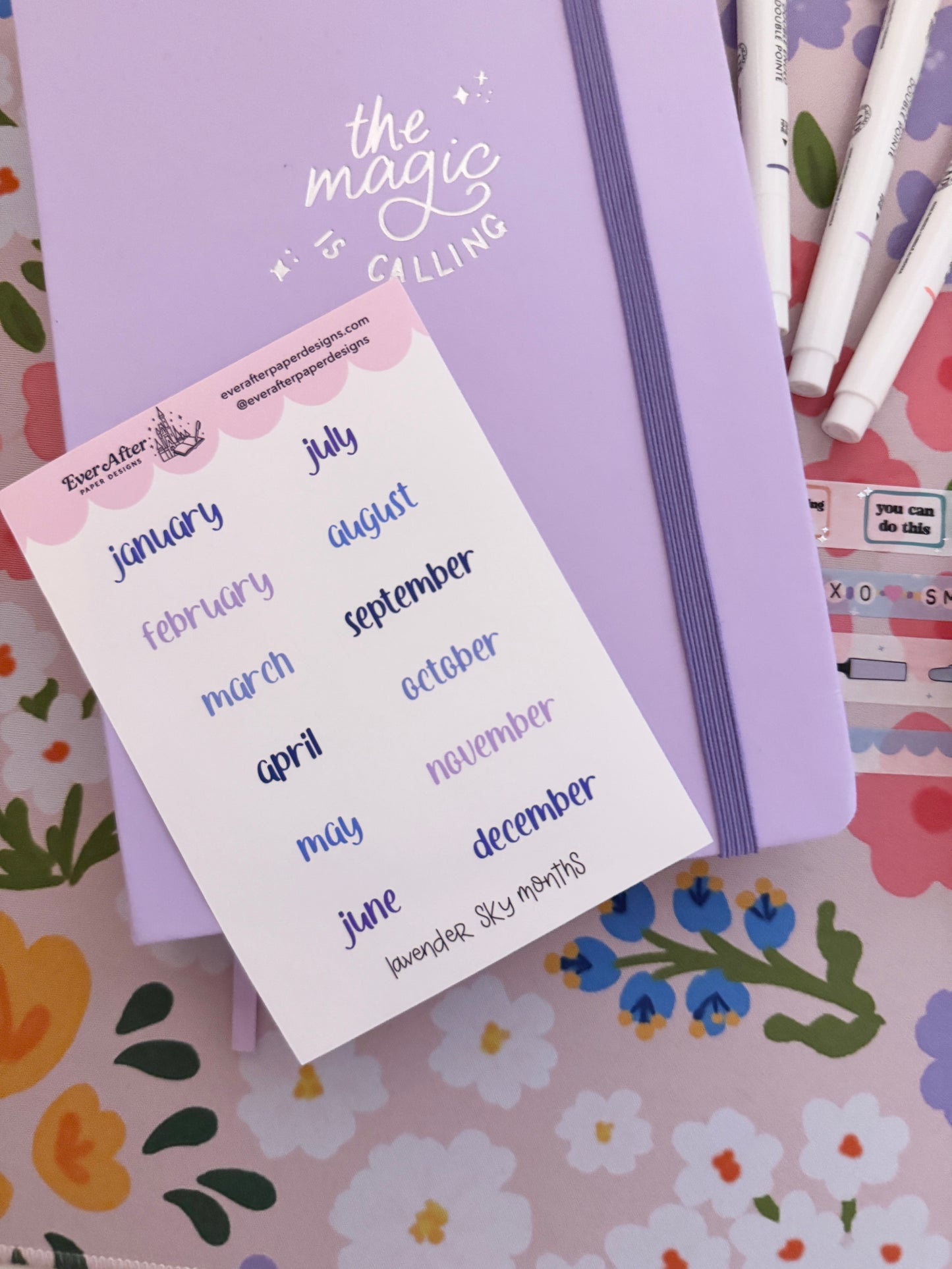 Lavender Sky Months Sticker Sheet