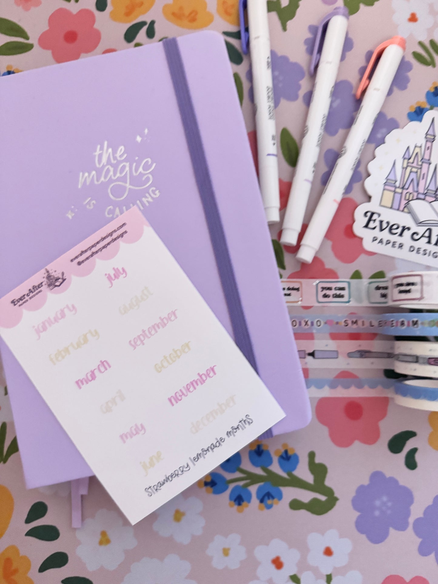 Strawberry Lemonade Months Sticker Sheet
