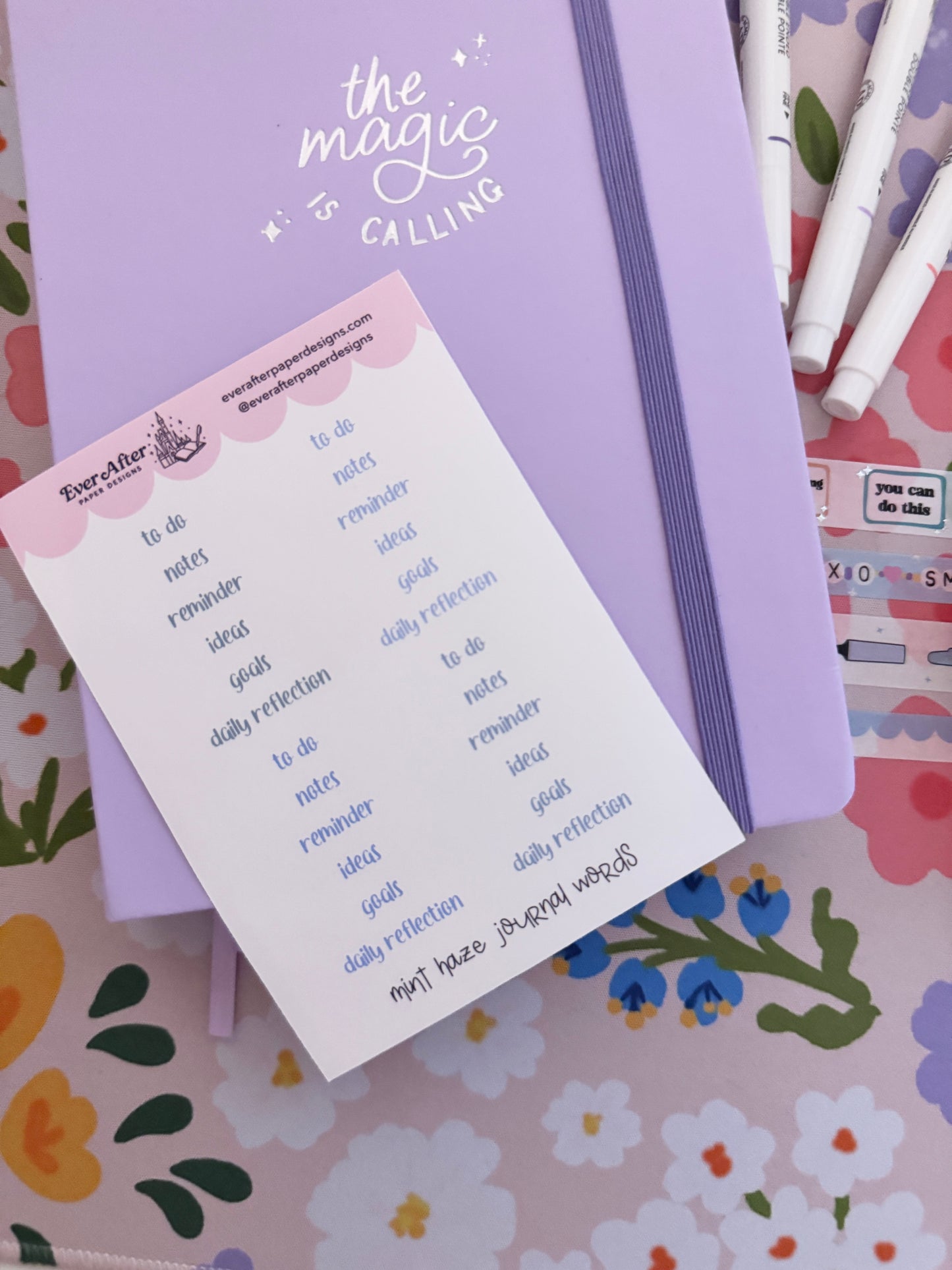 Mint Haze Journal Words Sticker Sheet