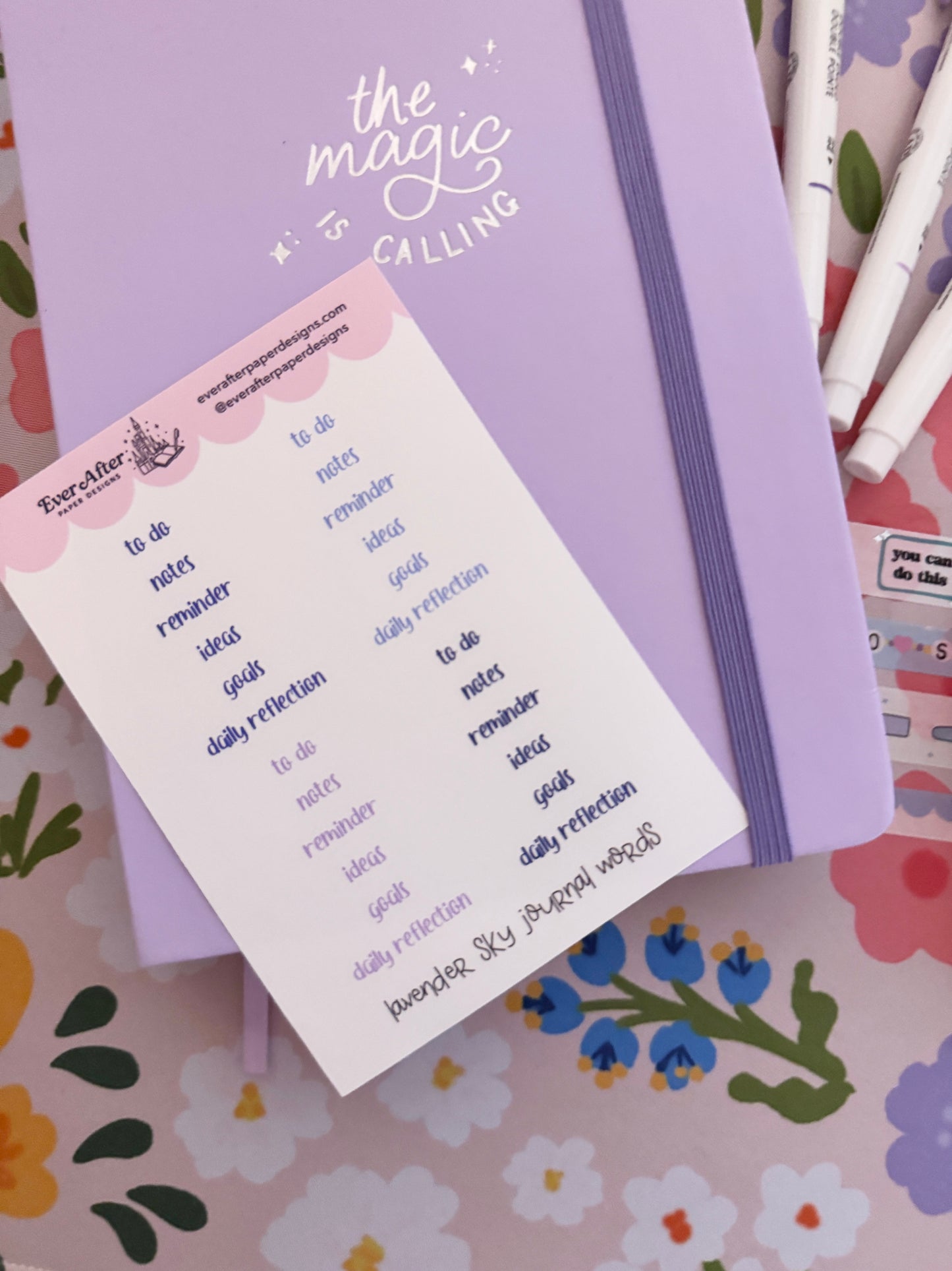 Lavender Sky Journal Words Sticker Sheet
