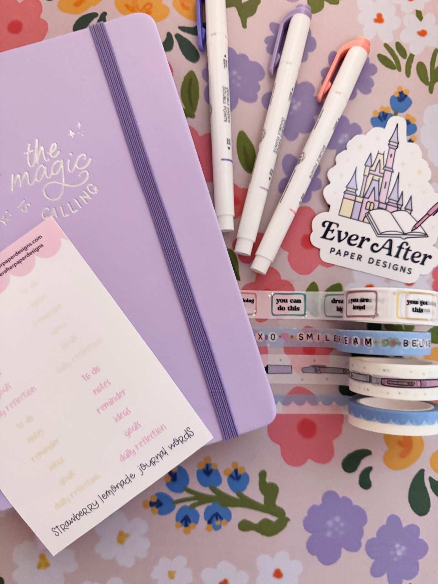 Strawberry Lemonade Journal Words Sticker Sheet