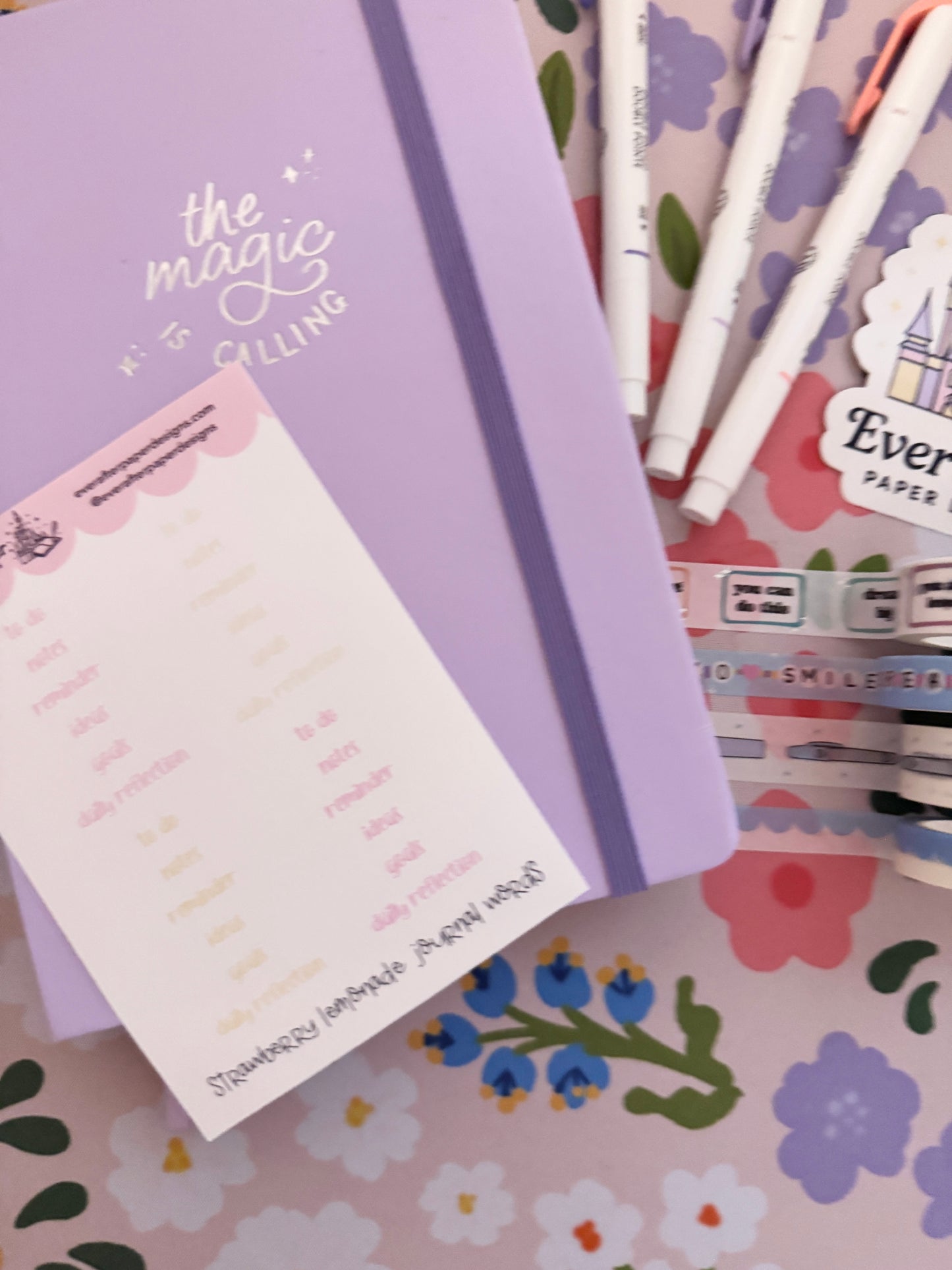 Strawberry Lemonade Journal Words Sticker Sheet