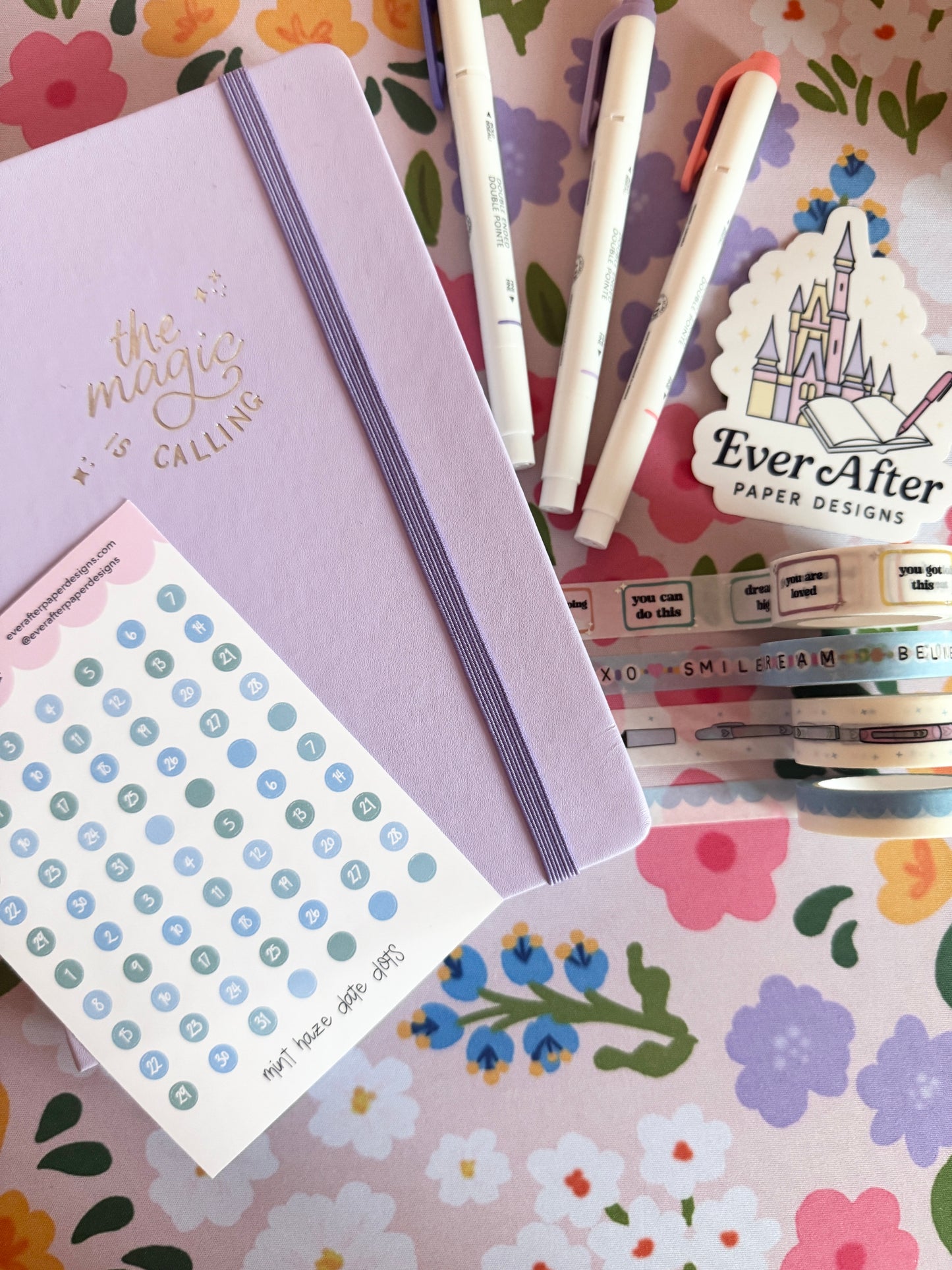 Mint Haze Date Dots Sticker Sheet