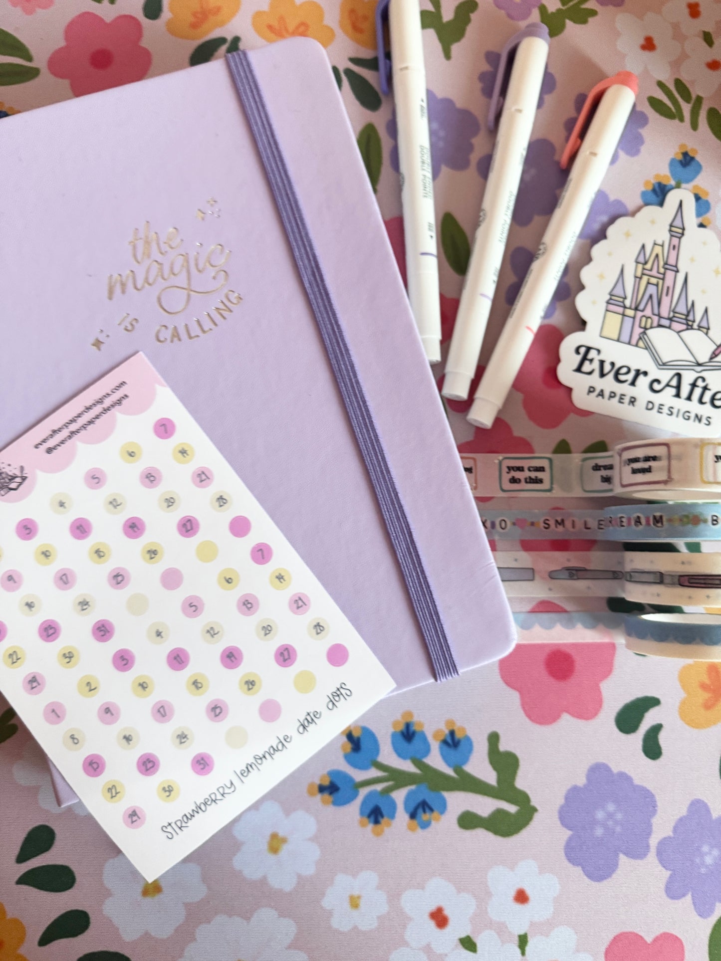 Strawberry Lemonade Date Dots Sticker Sheet