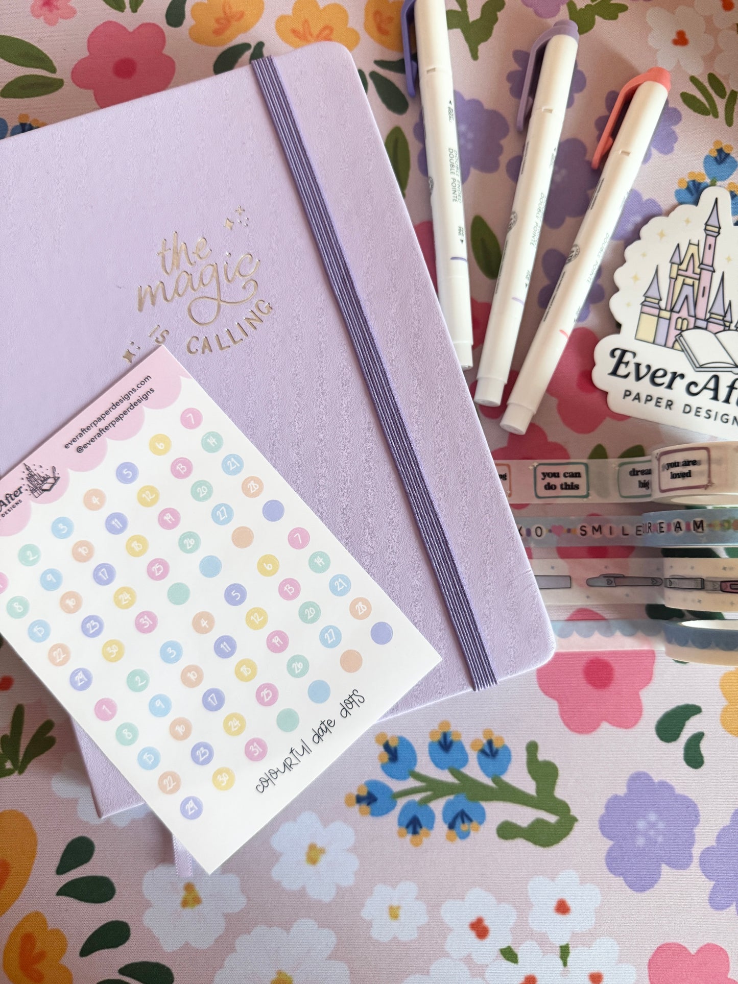 Colourful Date Dots Sticker Sheet
