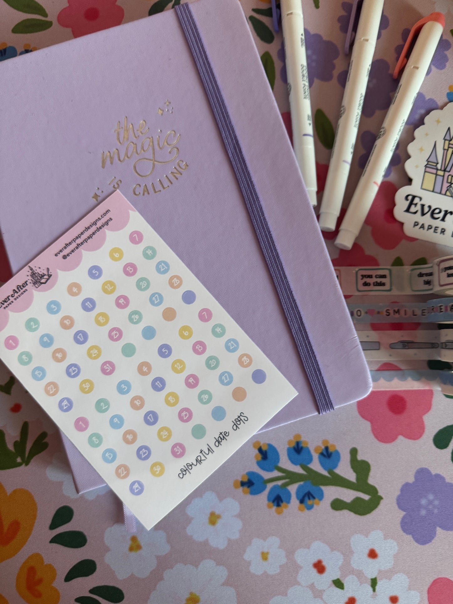 Colourful Date Dots Sticker Sheet