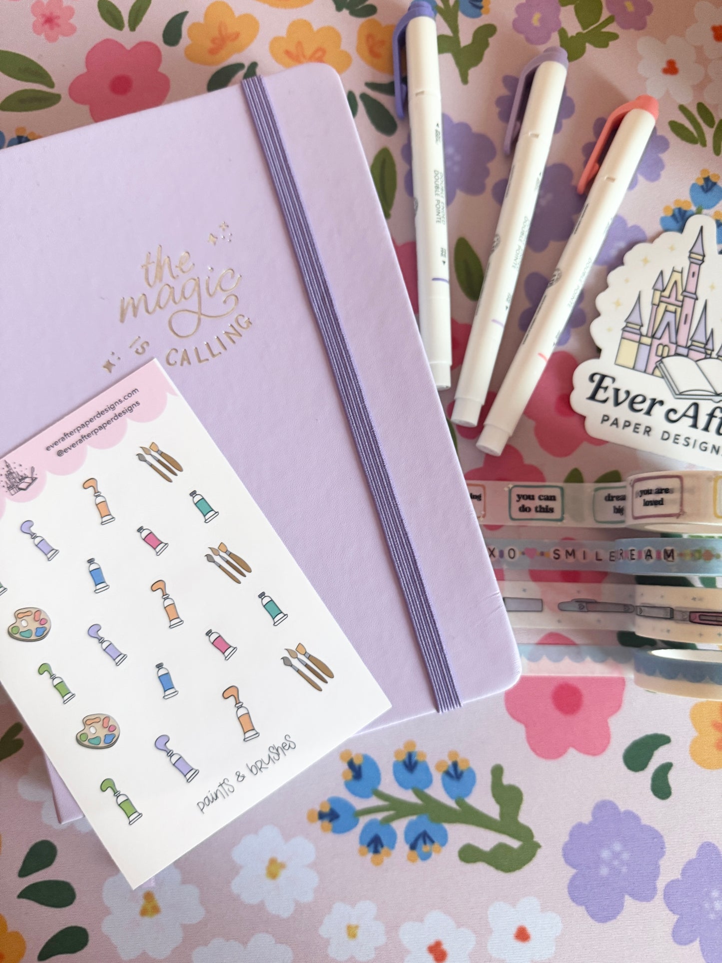 Paints & Brushes Sticker Sheet