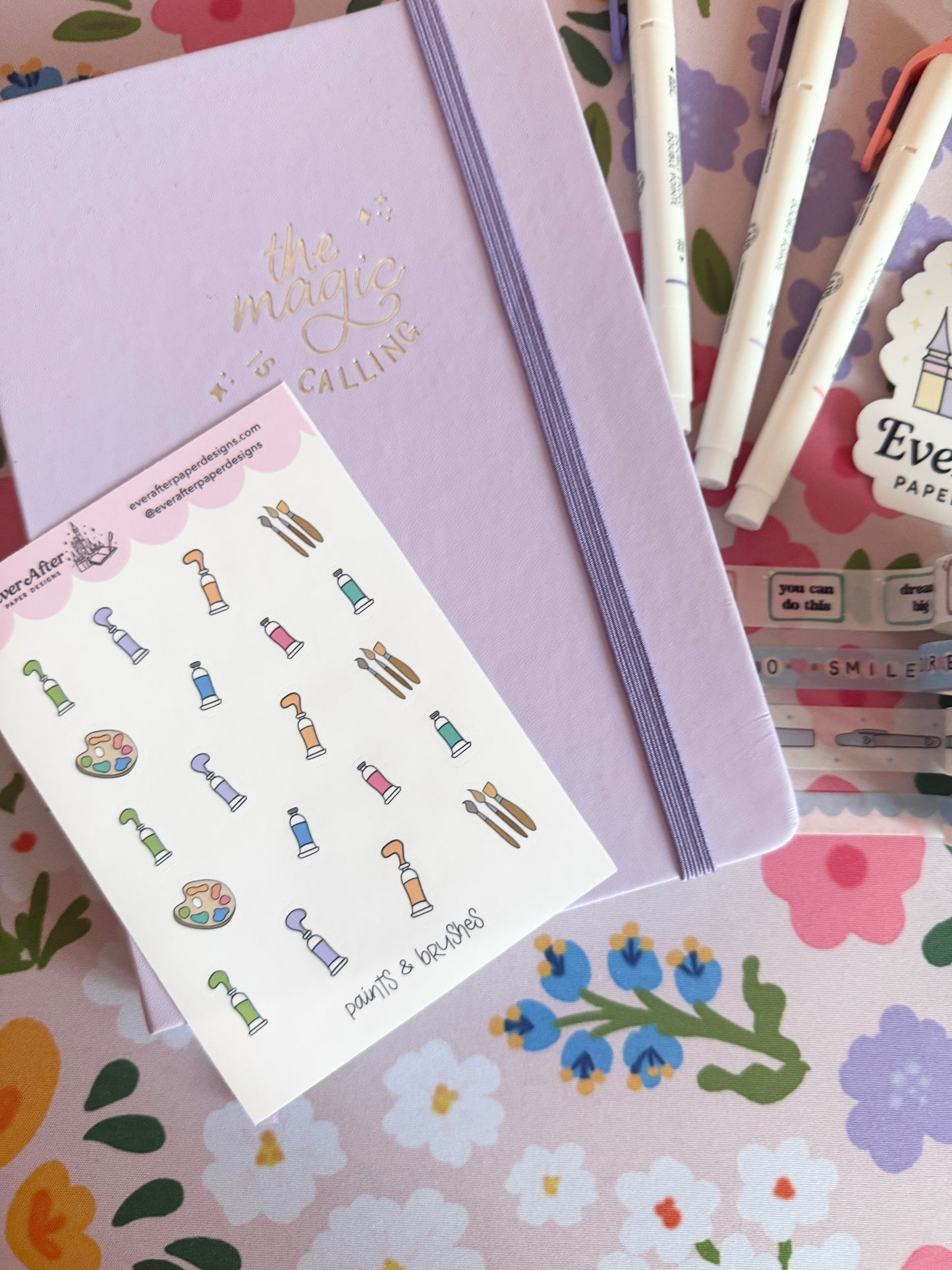 Paints & Brushes Sticker Sheet