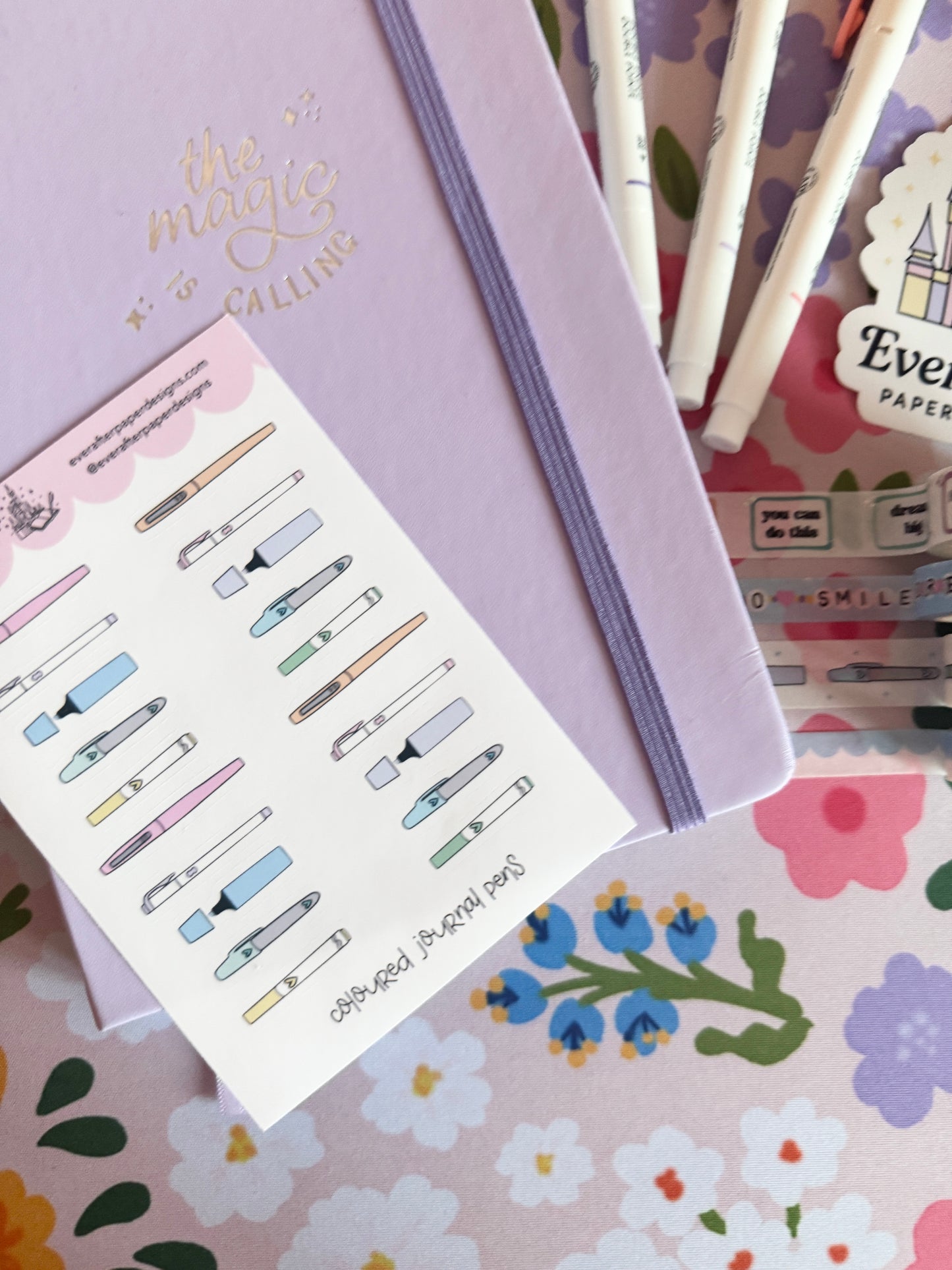 Colourful Pens Sticker Sheet