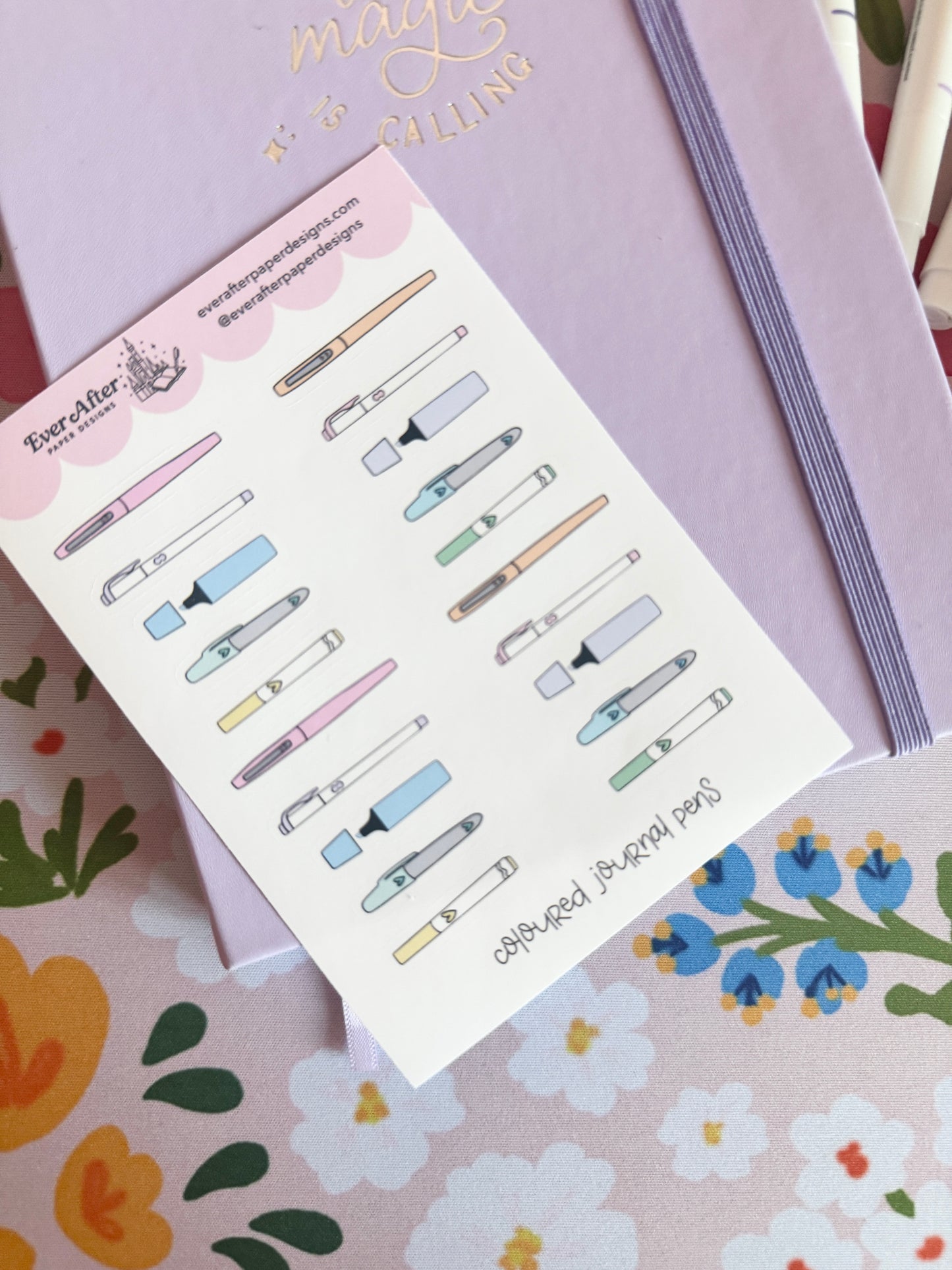 Colourful Pens Sticker Sheet