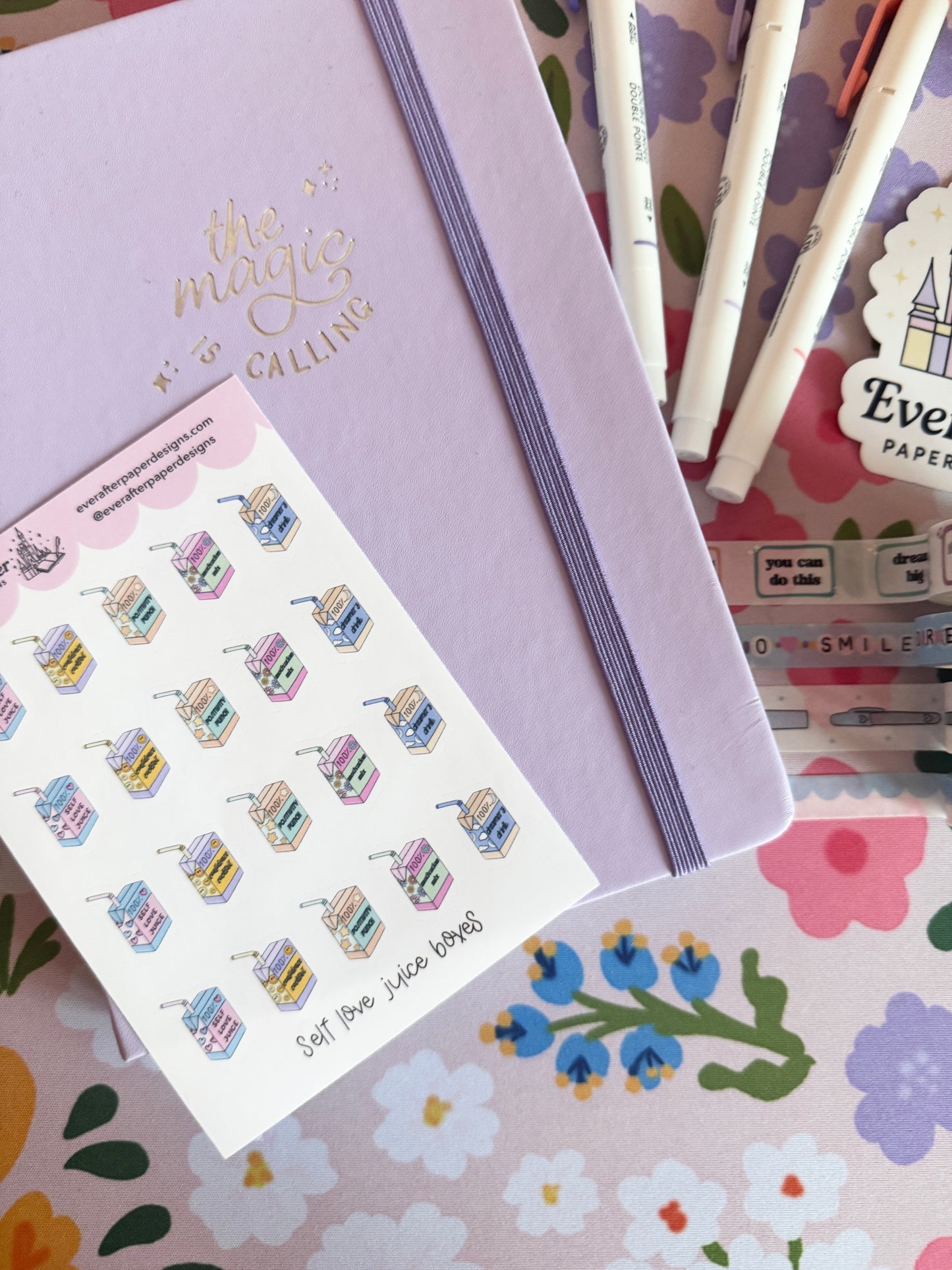 Self Love Juice Boxes Sticker Sheet