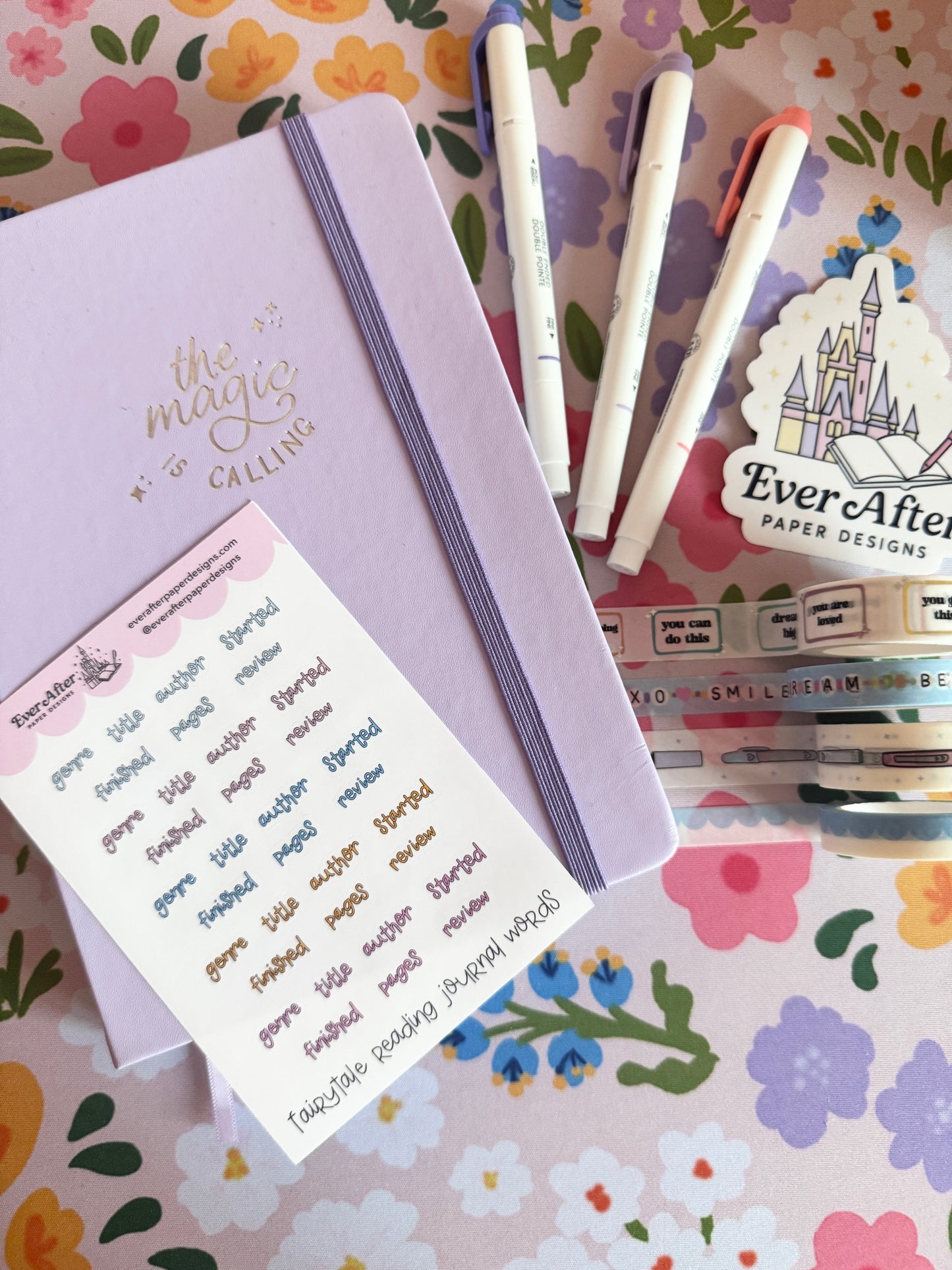 Fairytale Reading Journal Words Sticker Sheet