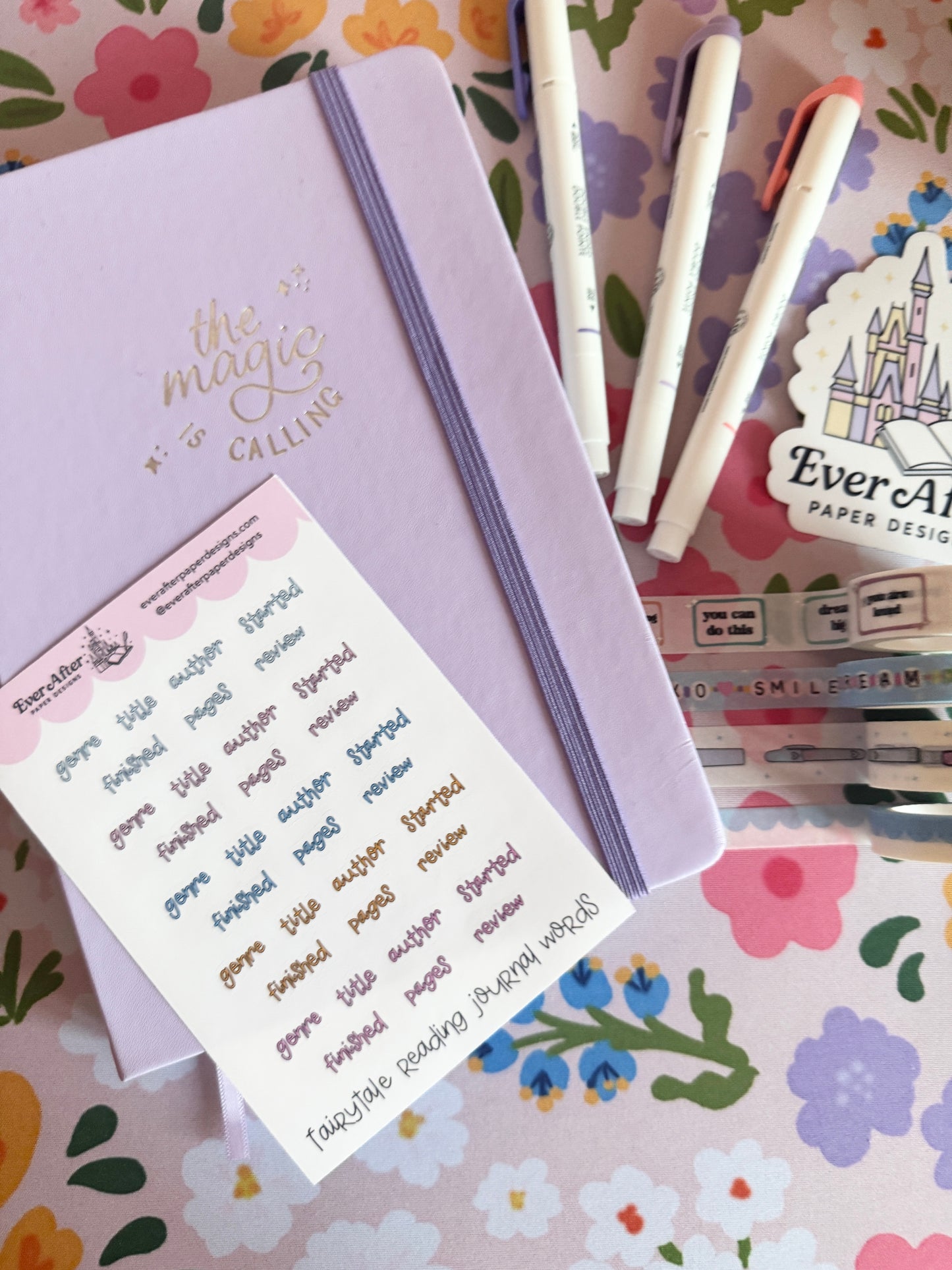 Fairytale Reading Journal Words Sticker Sheet