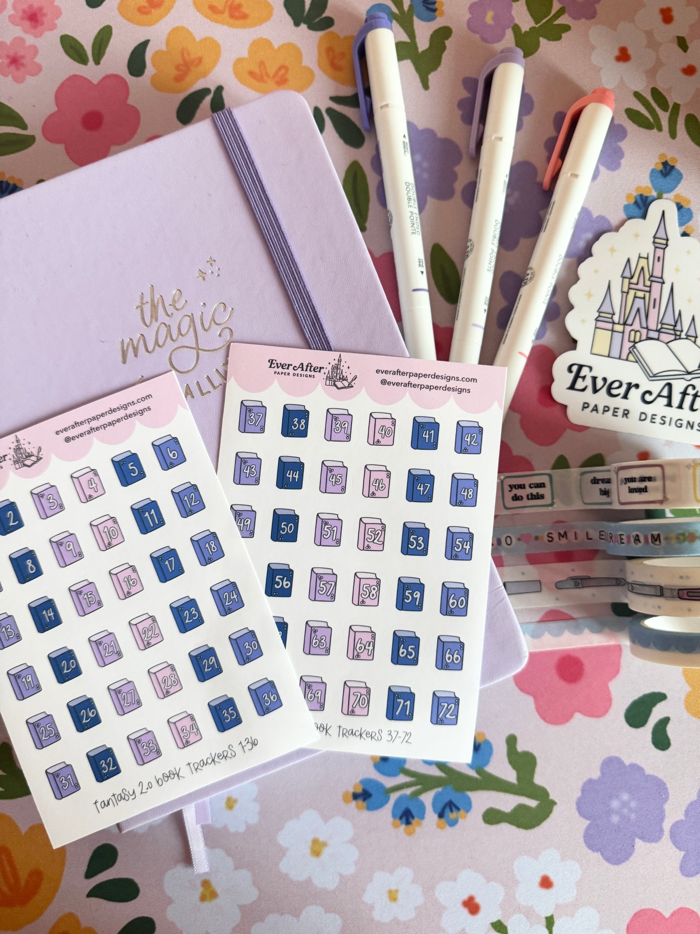 Fantasy 2.0 Book Trackers Sticker Sheet