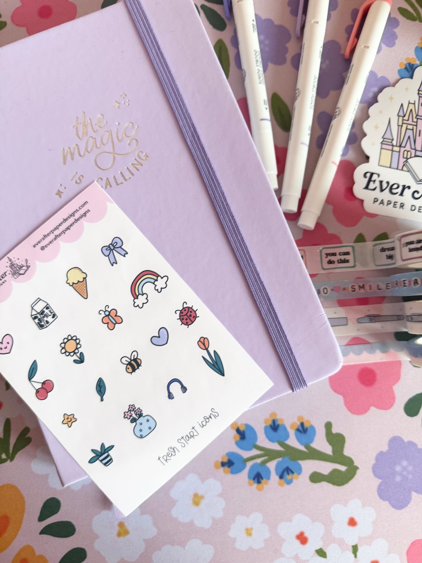 Fresh Start Icons Sticker Sheet