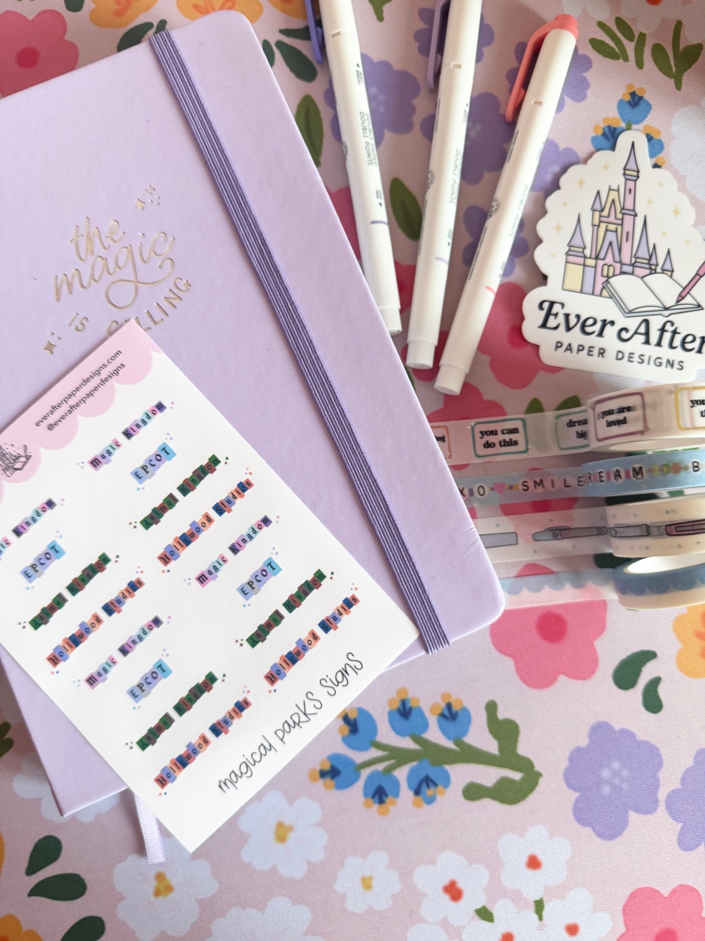 Magical Parks Signs Sticker Sheet