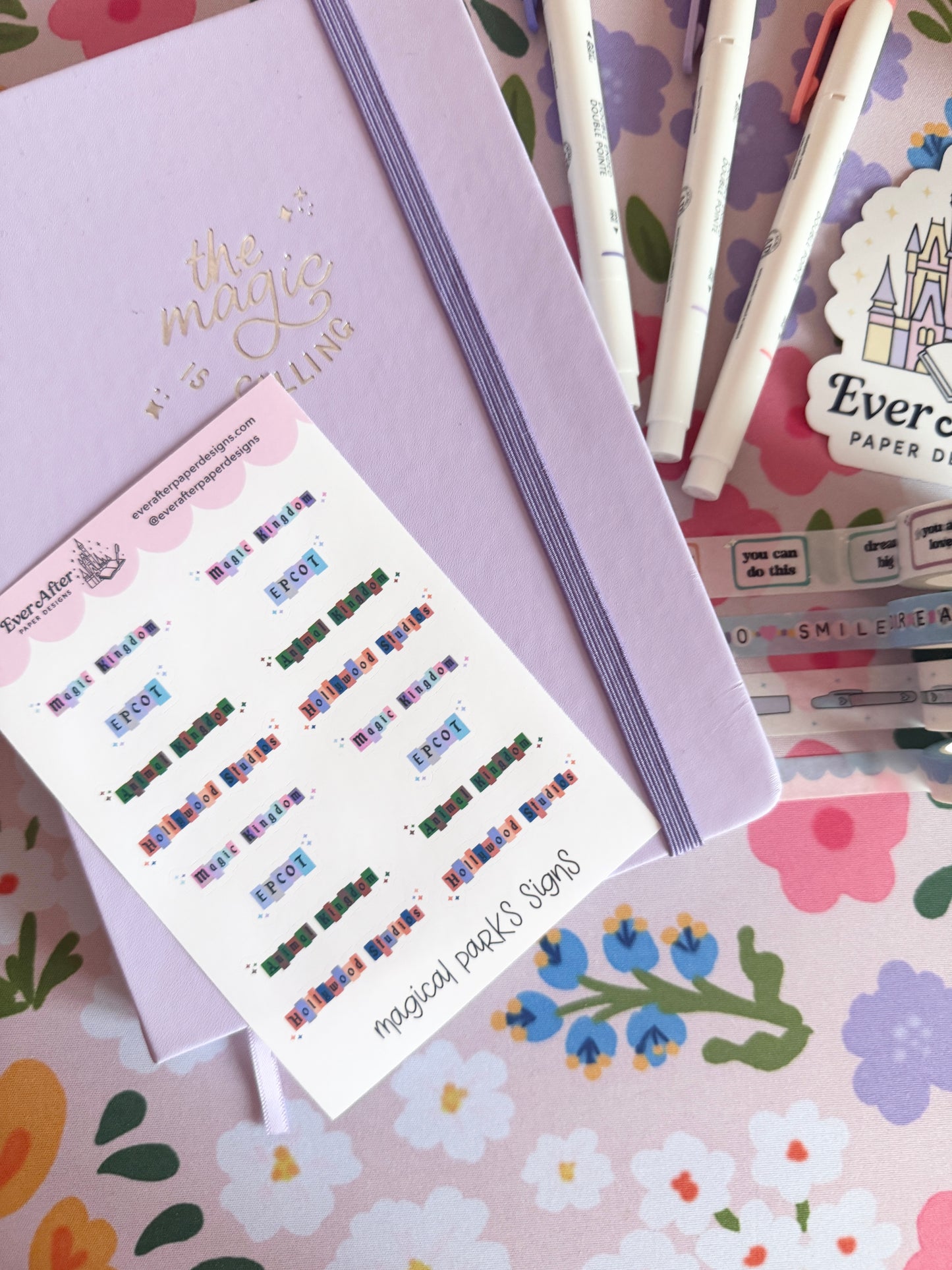 Magical Parks Signs Sticker Sheet