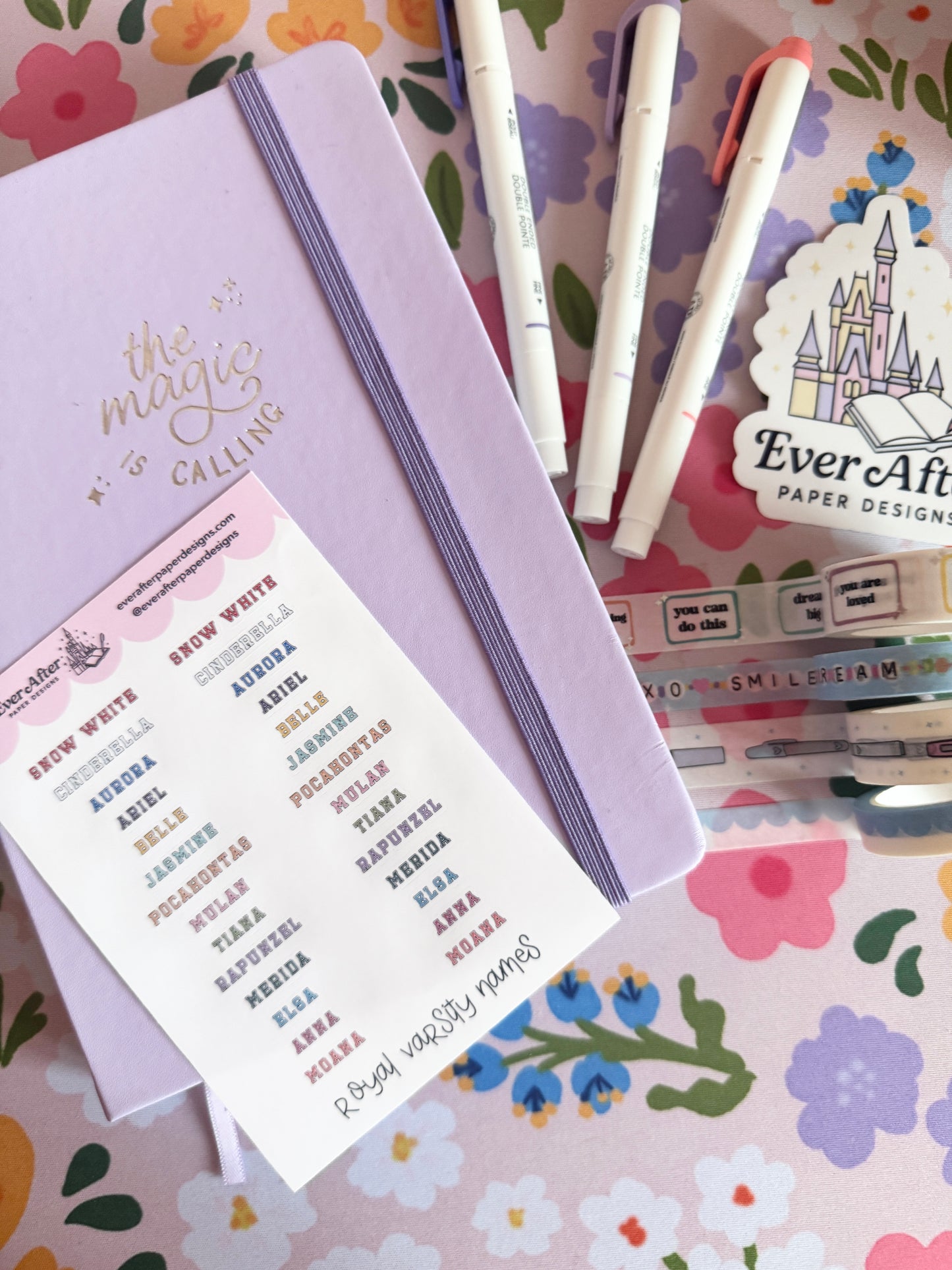 Royal Varsity Names Sticker Sheet