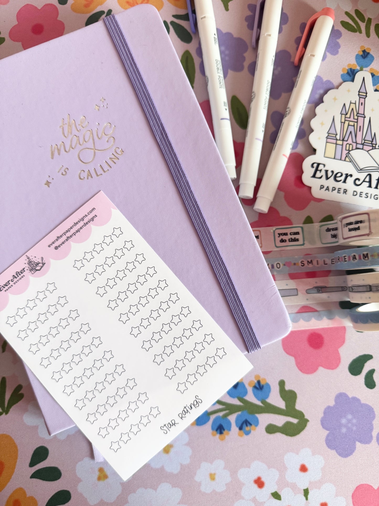 Blank Star Ratings Sticker Sheet