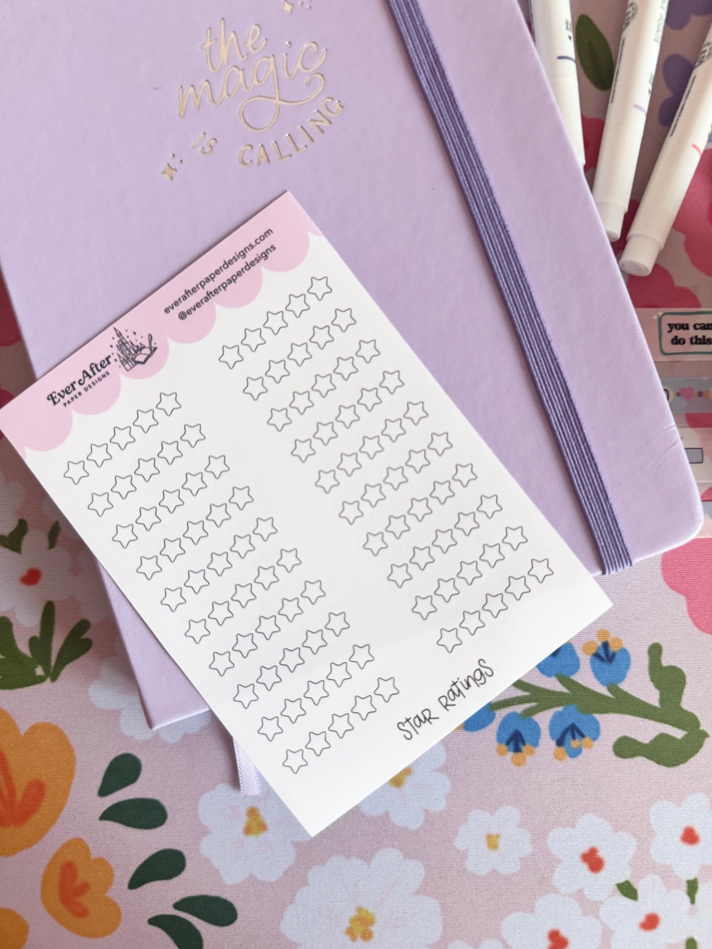 Blank Star Ratings Sticker Sheet