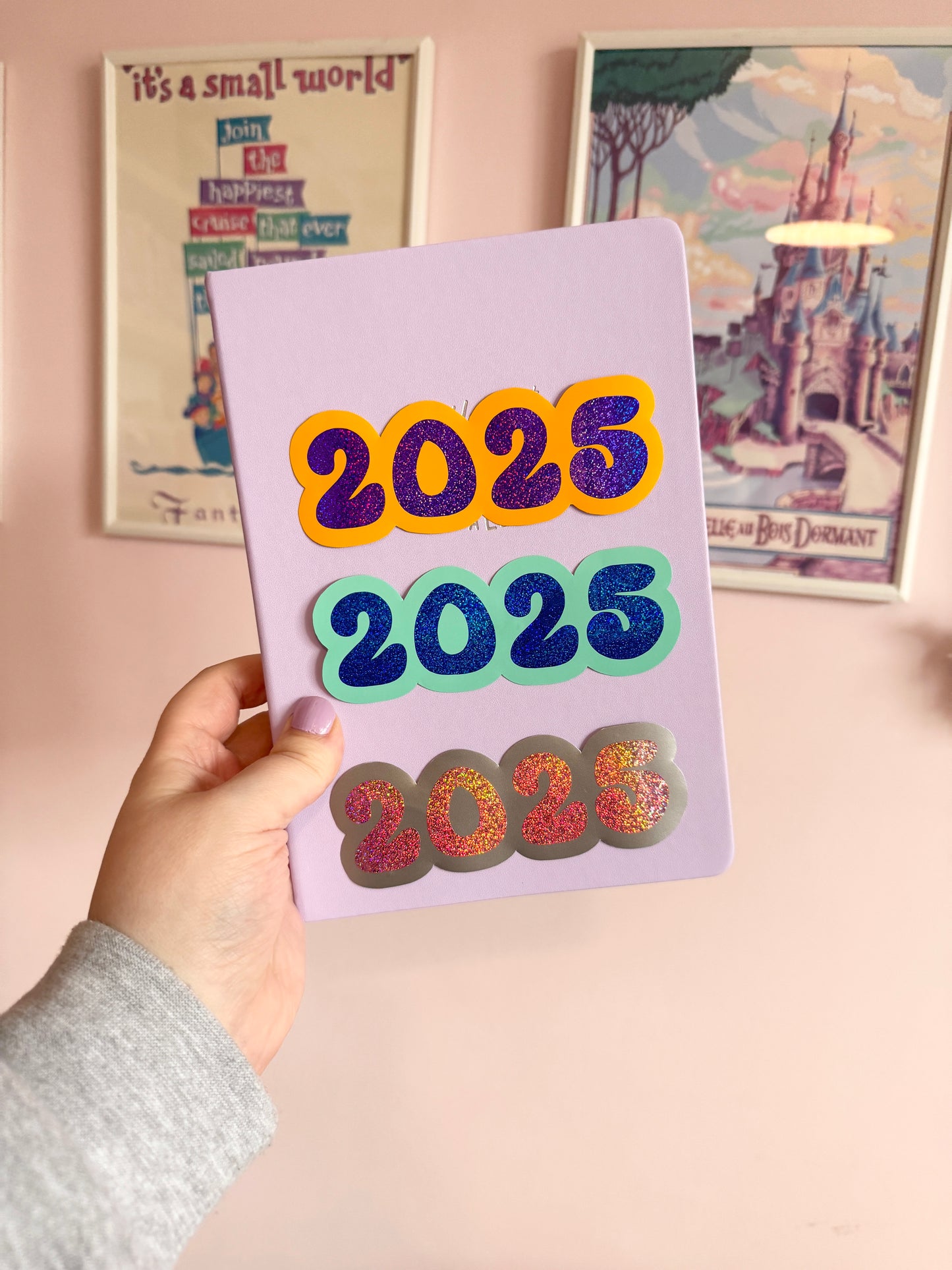 2025 Silver & Pink Glitter Vinyl