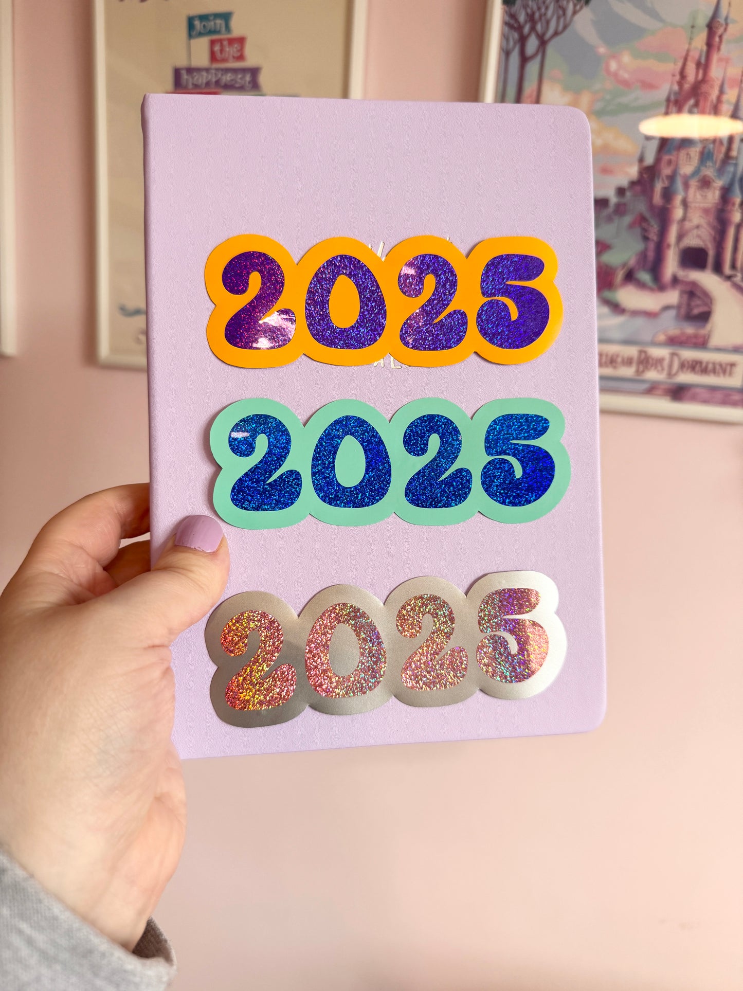 2025 Silver & Pink Glitter Vinyl
