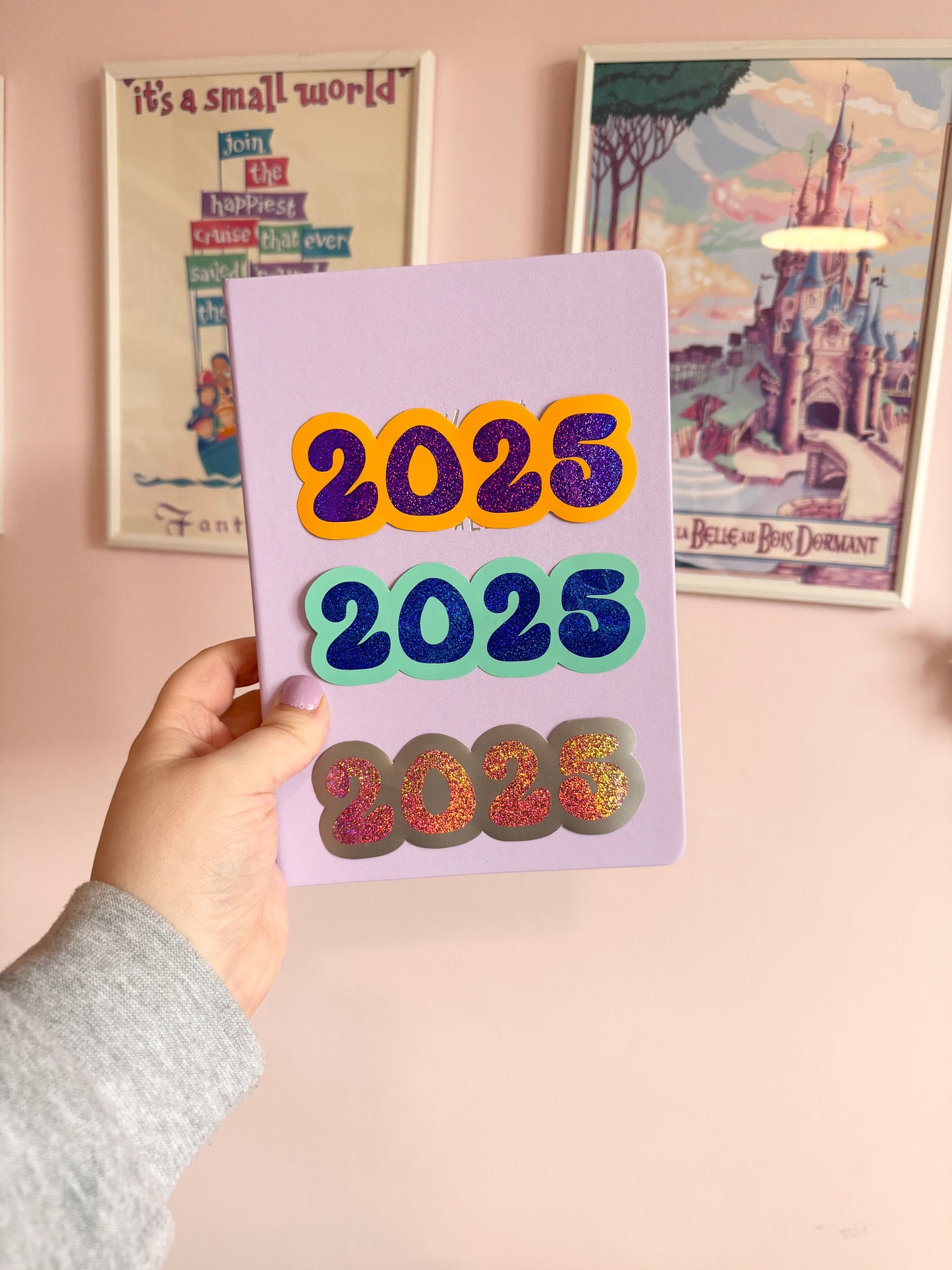 2025 Silver & Pink Glitter Vinyl