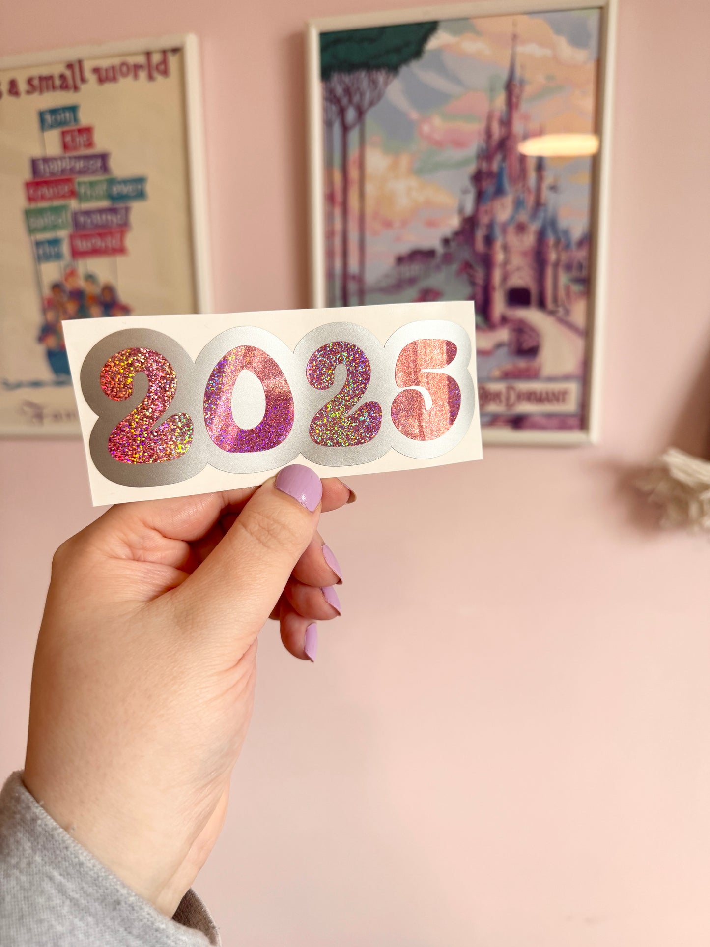 2025 Silver & Pink Glitter Vinyl
