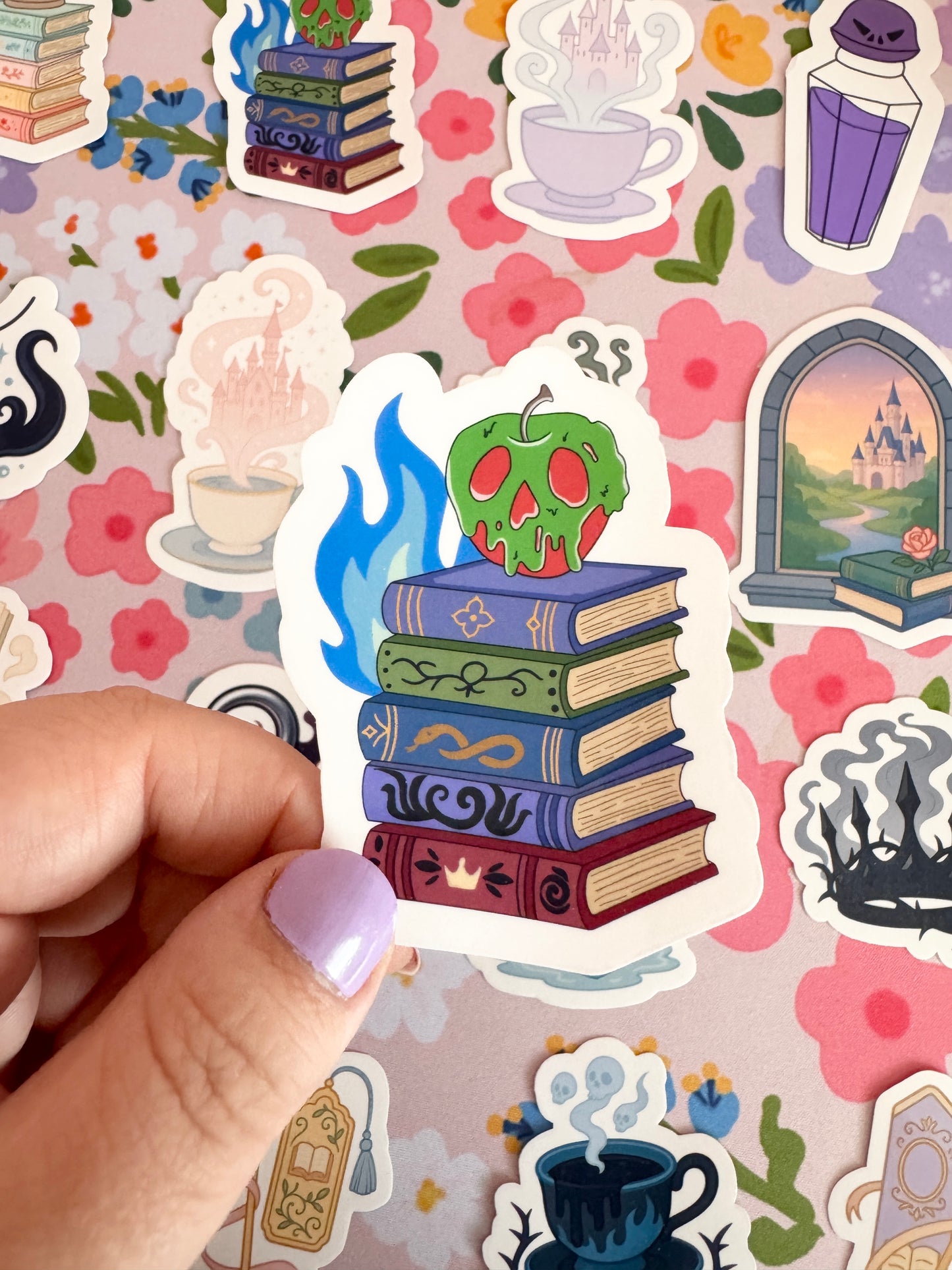 Villains Book Stack Clear Sticker
