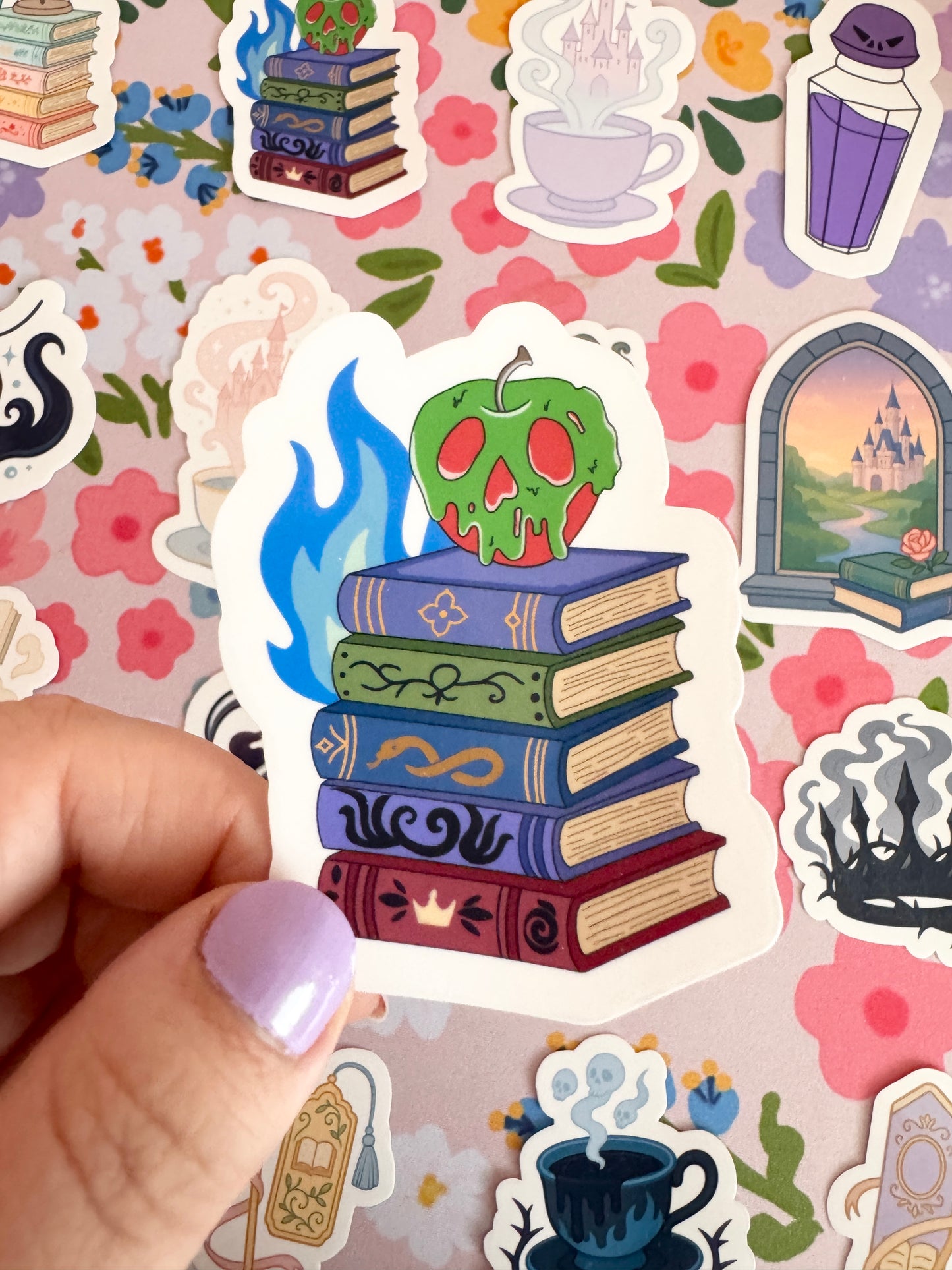 Villains Book Stack Clear Sticker