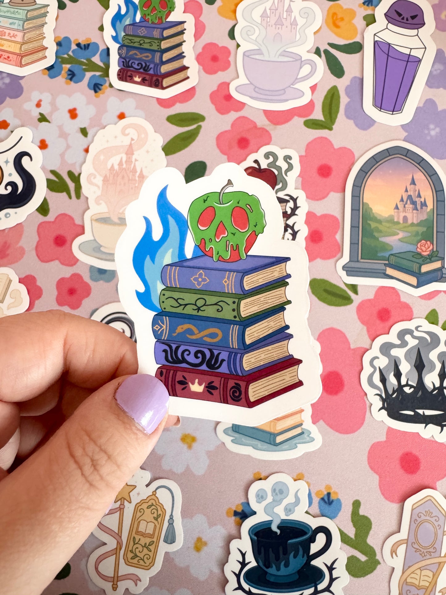 Villains Book Stack Clear Sticker