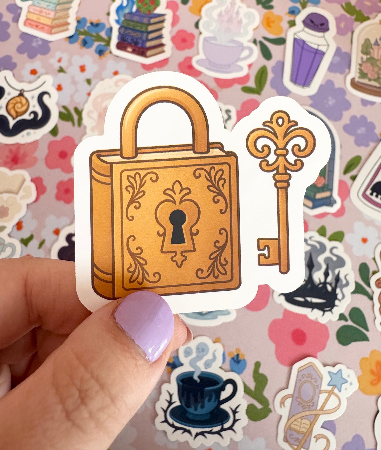 Princess Golden Lock & Key Clear Sticker