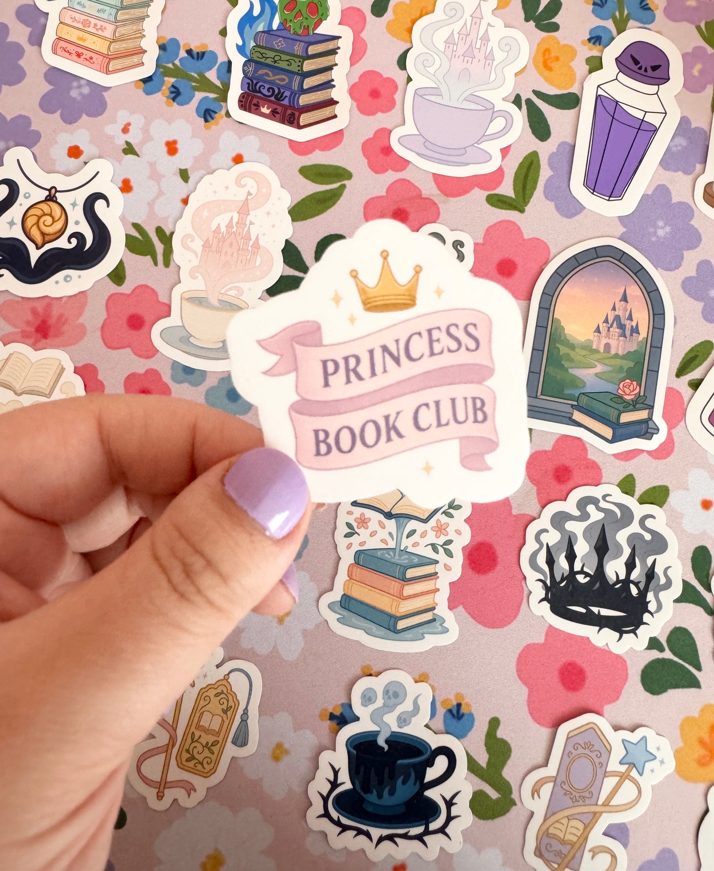 Princess Crown Book Club Clear Sticker