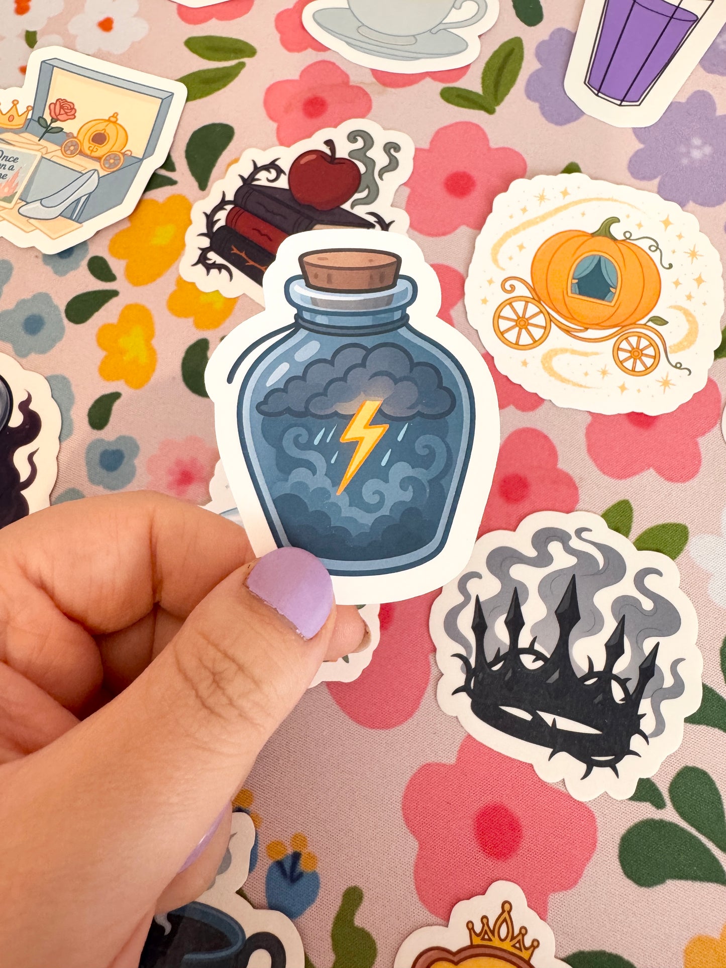 Villains Thunder & Lightning Bottle Clear Sticker