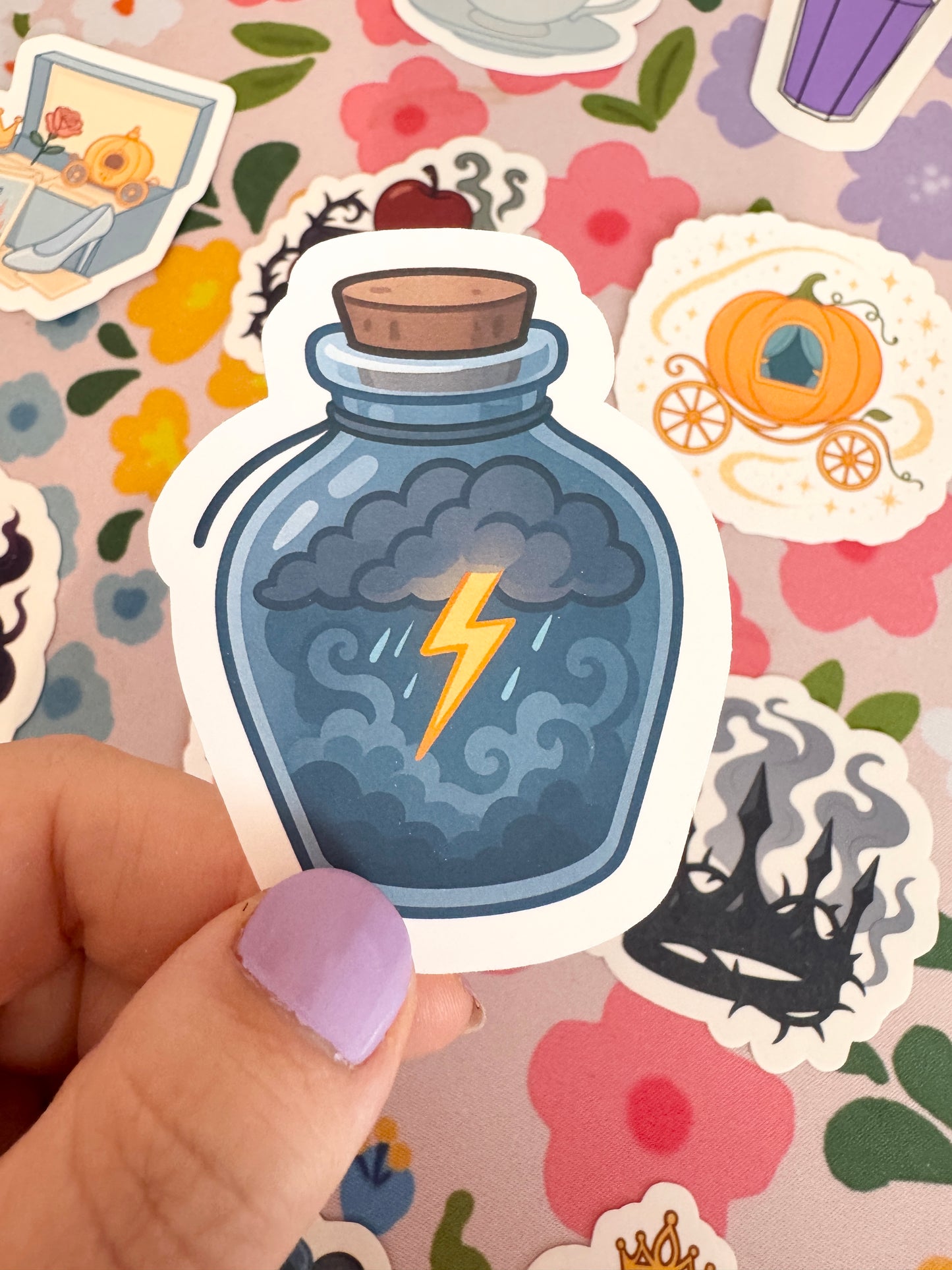 Villains Thunder & Lightning Bottle Clear Sticker