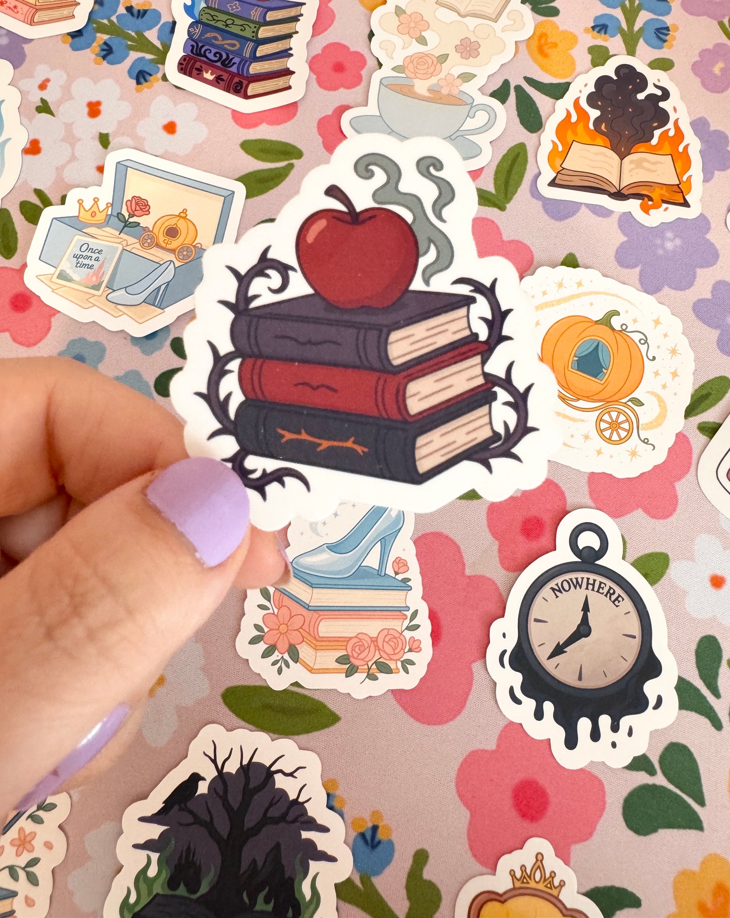 Villains Poisoned Book Stack Clear Sticker