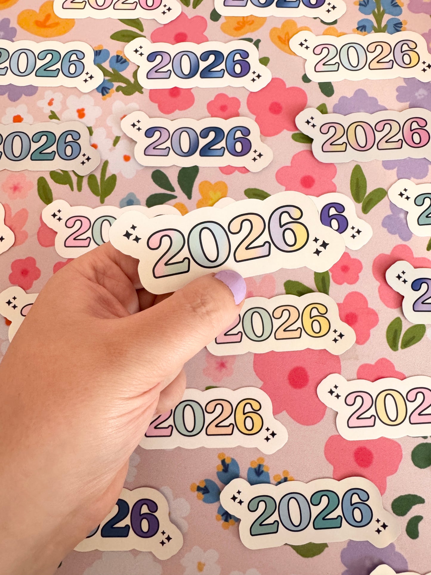 2026 Colourful Gradient Holographic Sticker