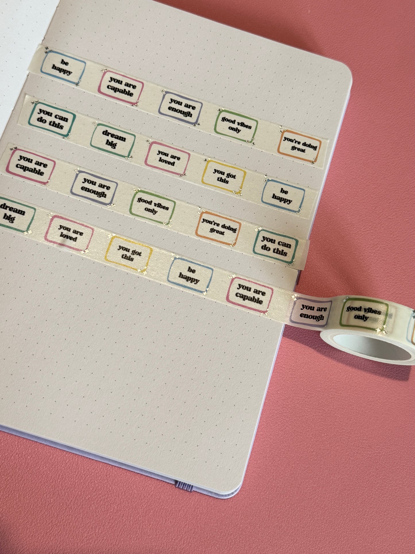 15mm Foiled Motivational Quotes Washi Tape
