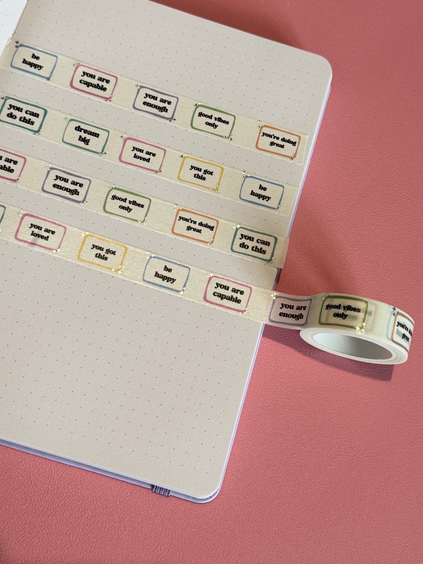 15mm Foiled Motivational Quotes Washi Tape
