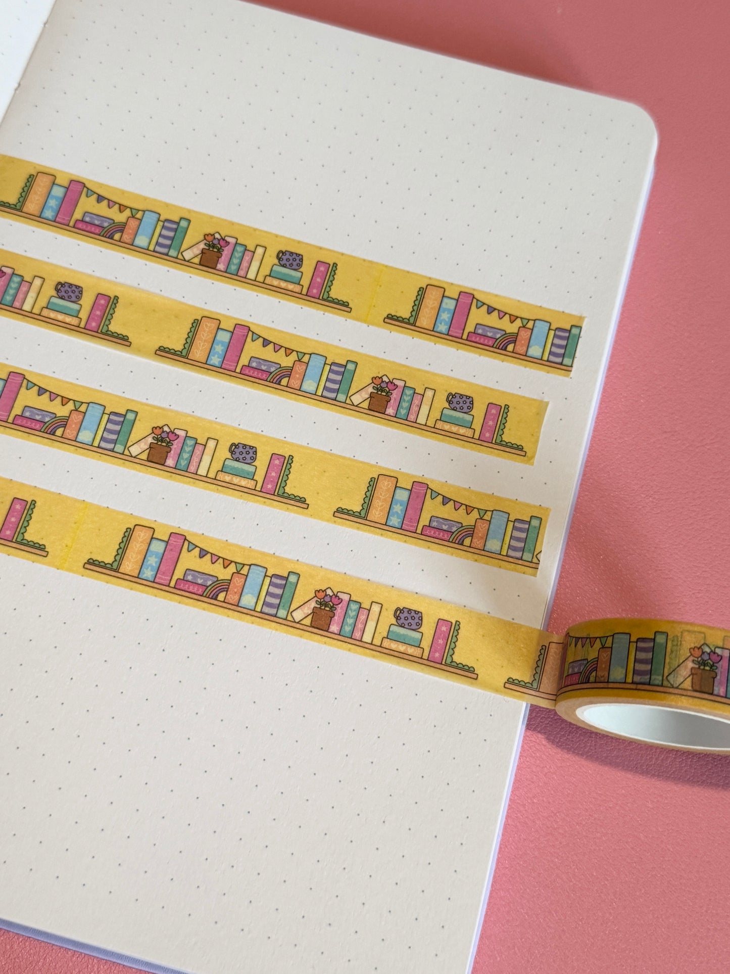 15mm Pastel Bookshelves Washi Tape