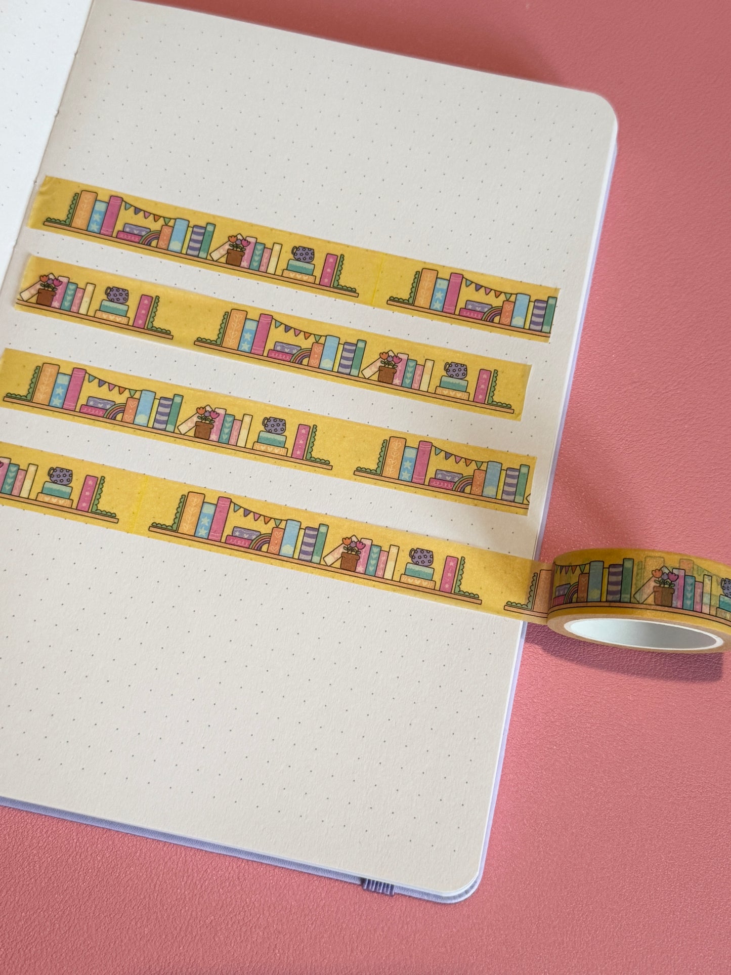 15mm Pastel Bookshelves Washi Tape