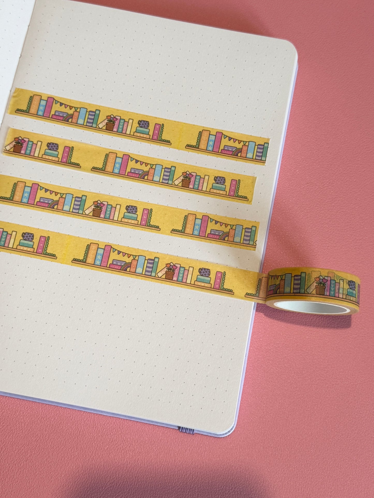 15mm Pastel Bookshelves Washi Tape